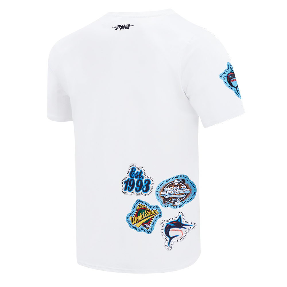Pro Standard Men's Miami Marlins 2025 Pick Stitch Short Sleeve Tee-White - WHITE Thumbnail View 4