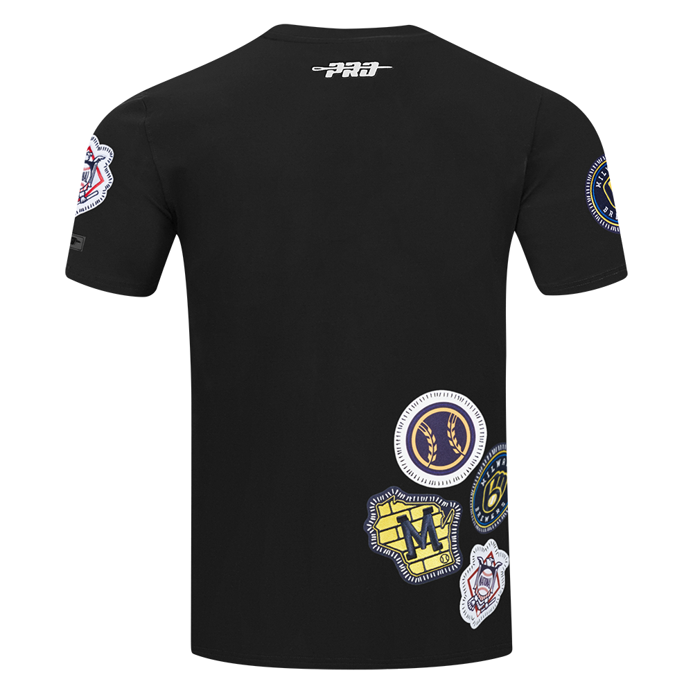 Pro Standard Men's Milwaukee Brewers 2025 Pick Stitch Short Sleeve Tee-Black - BLACK Thumbnail View 2