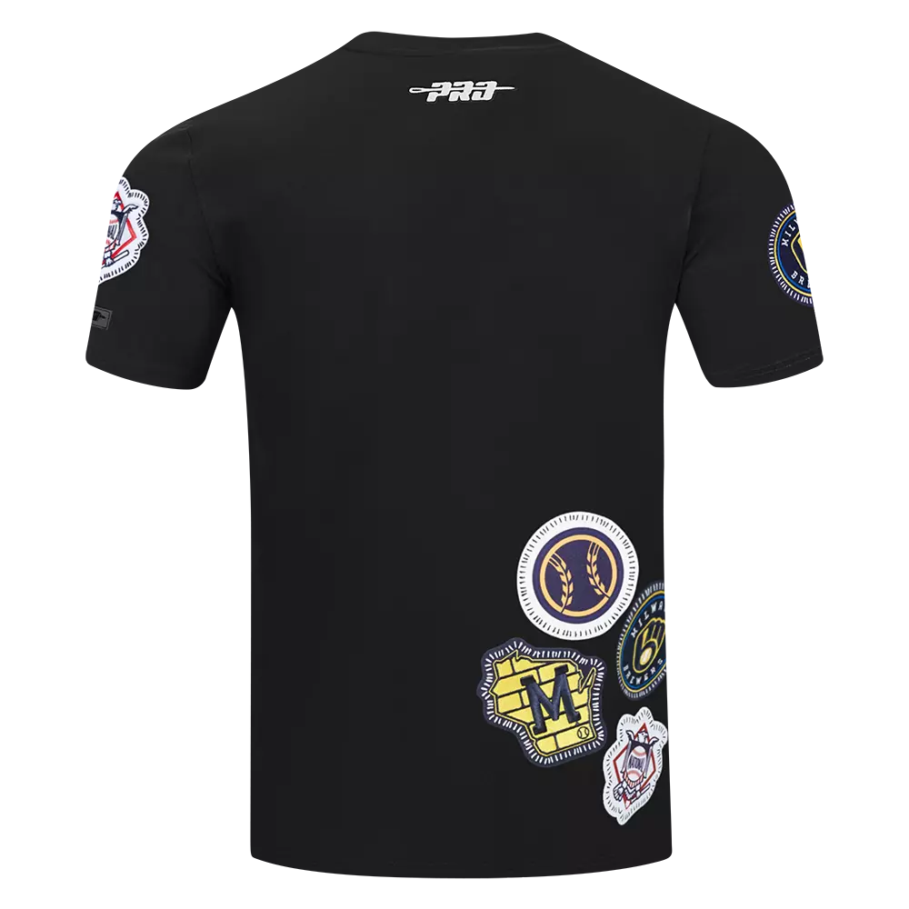 Pro Standard Men's Milwaukee Brewers 2025 Pick Stitch Short Sleeve Tee-Black - BLACK