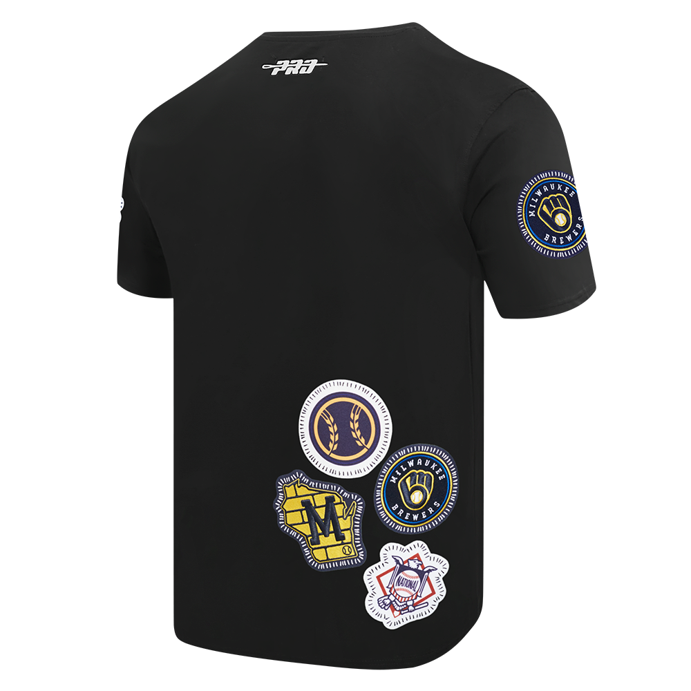 Pro Standard Men's Milwaukee Brewers 2025 Pick Stitch Short Sleeve Tee-Black - BLACK Thumbnail View 4