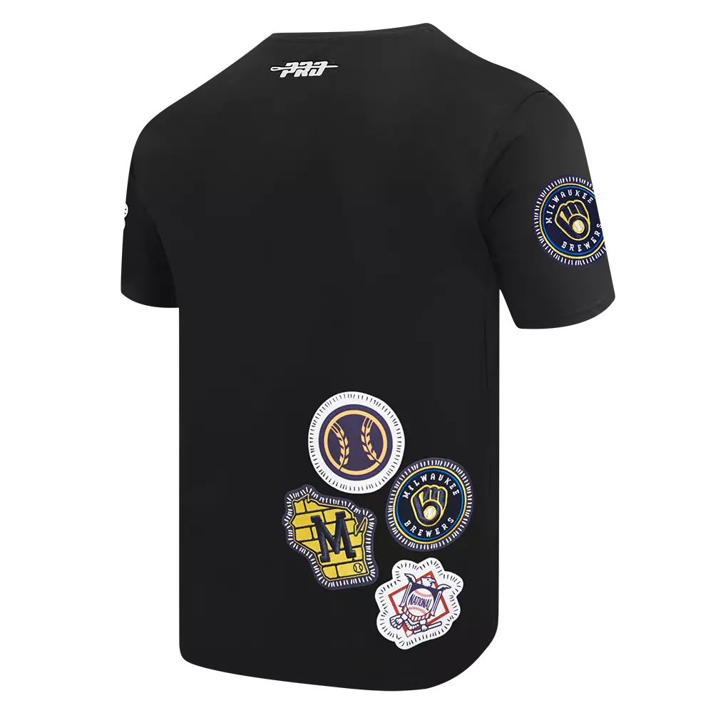 Pro Standard Men's Milwaukee Brewers 2025 Pick Stitch Short Sleeve Tee-Black - BLACK