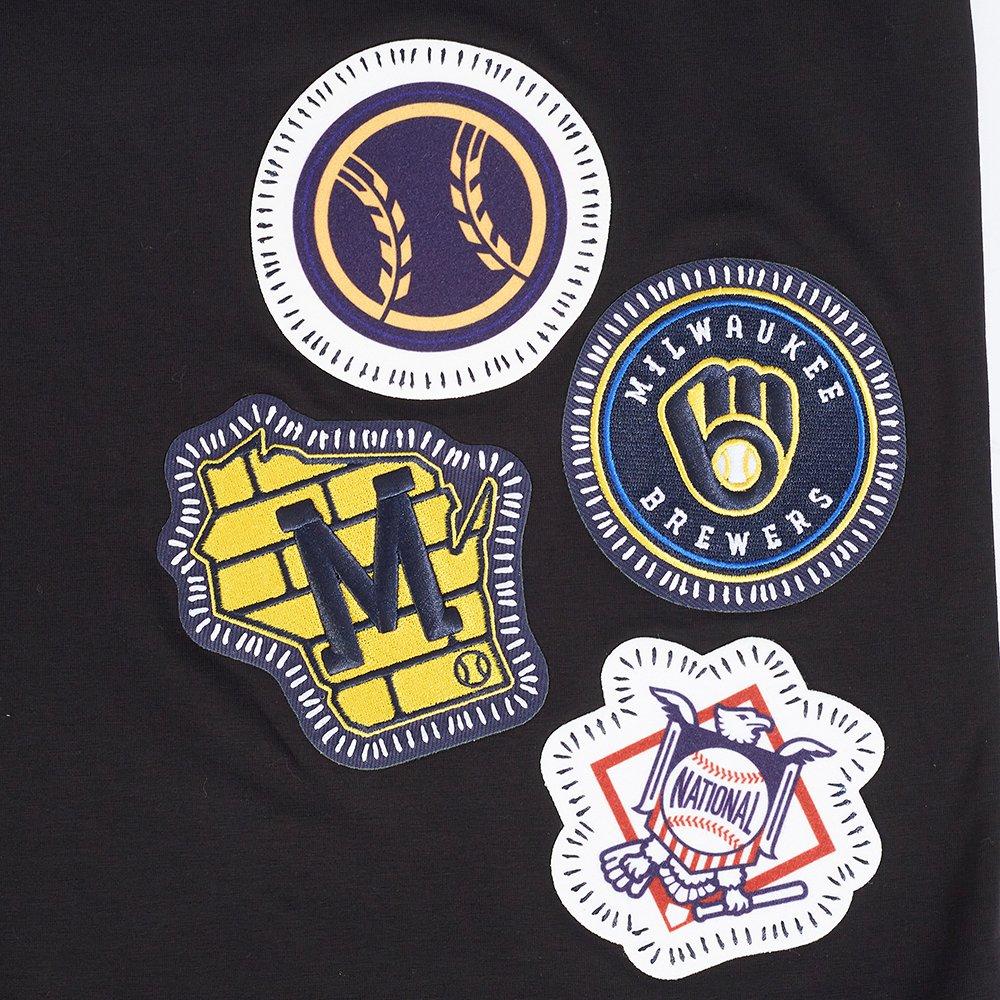 Pro Standard Men's Milwaukee Brewers 2025 Pick Stitch Short Sleeve Tee-Black - BLACK Thumbnail View 5