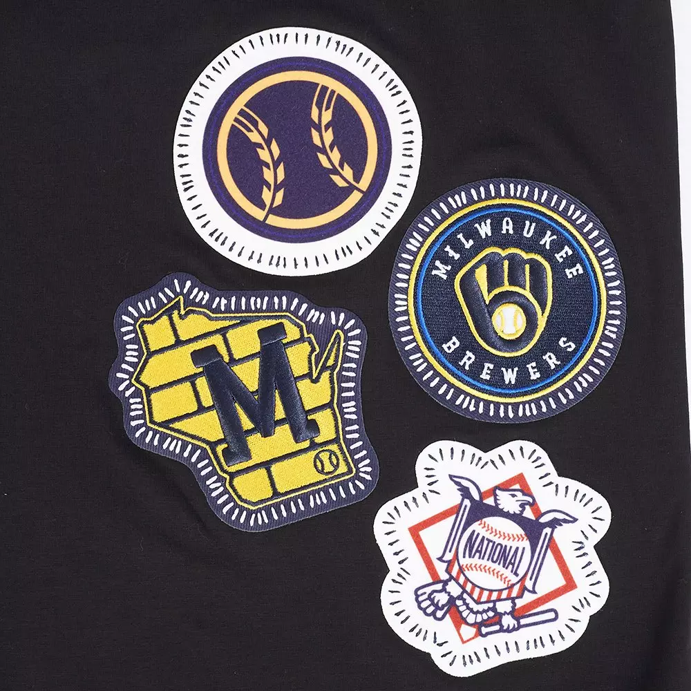 Pro Standard Men's Milwaukee Brewers 2025 Pick Stitch Short Sleeve Tee-Black - BLACK