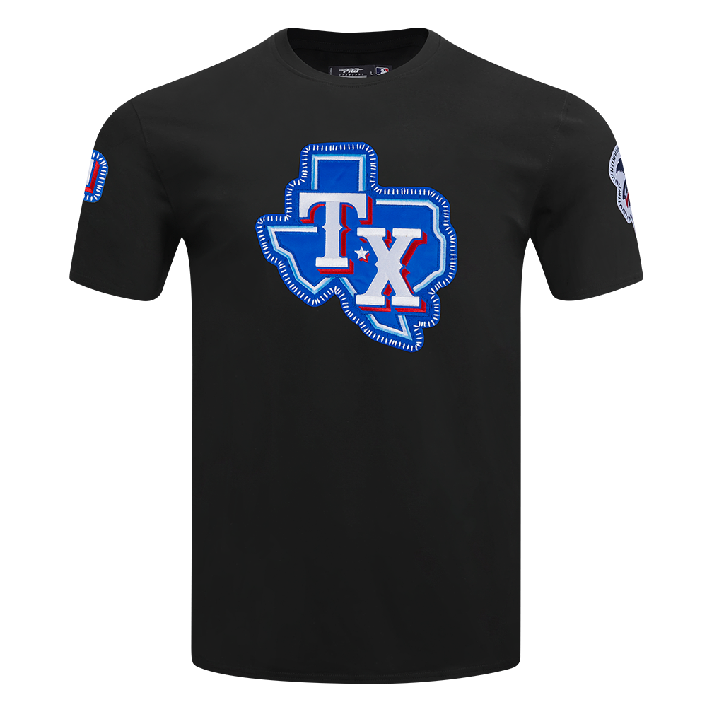 Pro Standard Men's Texas Rangers 2025 Pick Stitch Short Sleeve Tee-Black - BLACK Thumbnail View 1