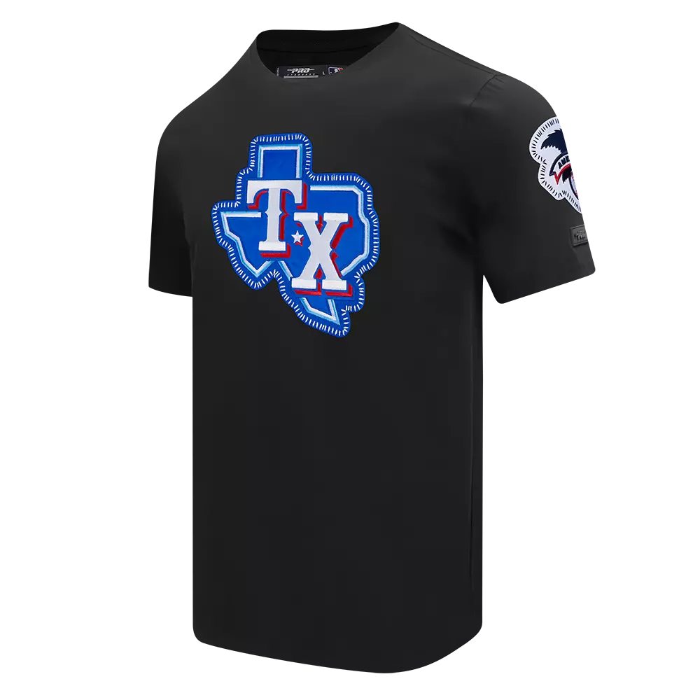 Pro Standard Men's Texas Rangers 2025 Pick Stitch Short Sleeve Tee-Black - BLACK
