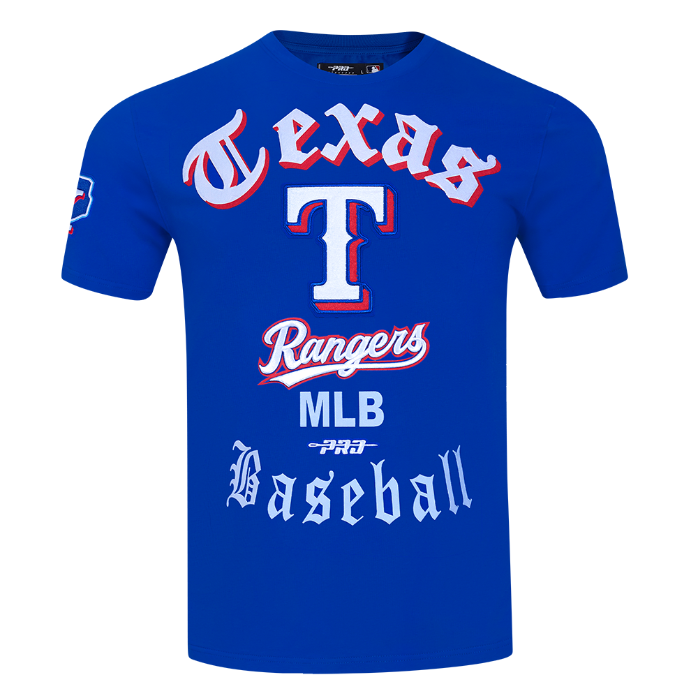 Pro Standard Men's Texas Rangers Old English Tee-Blue - BLUE Thumbnail View 1