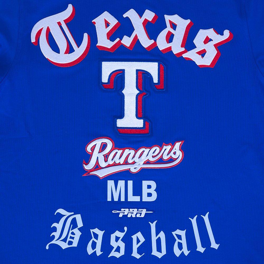 Pro Standard Men's Texas Rangers Old English Tee-Blue - BLUE Thumbnail View 5
