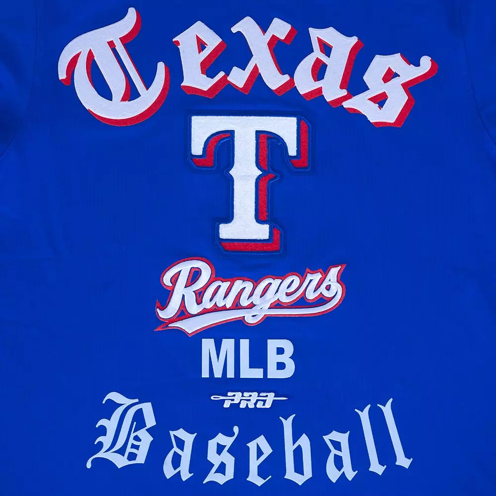 Pro Standard Men's Texas Rangers Old English Tee-Blue - BLUE