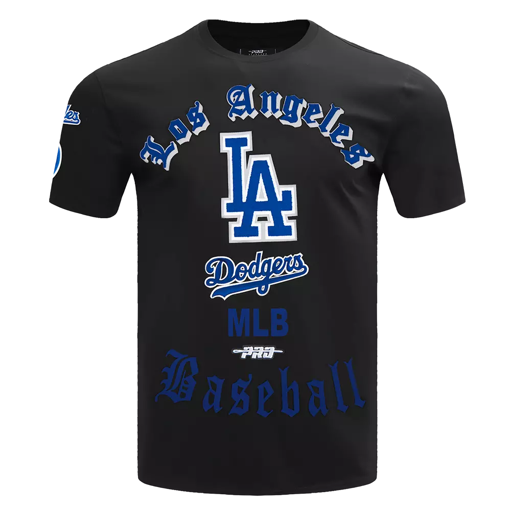 Pro Standard Men's Los Angeles Dodgers Old English Tee-Black - BLACK