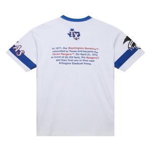 Mitchell & Ness Men's Texas Rangers Current Logo Vintage Tee-White
