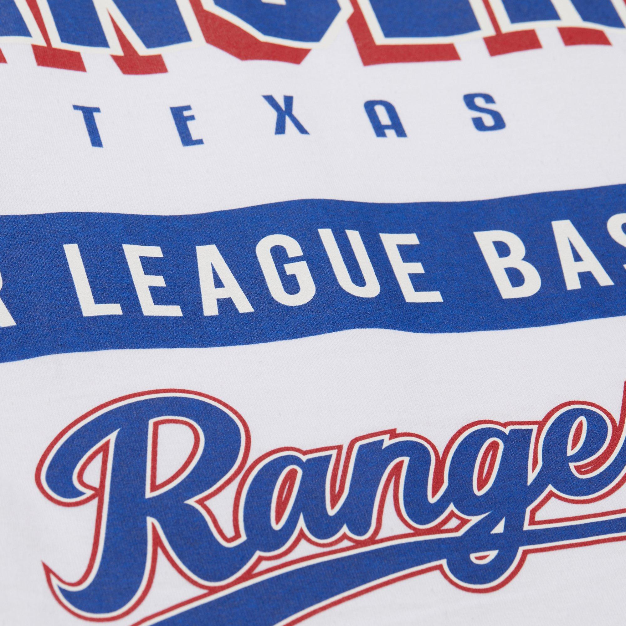 Mitchell & Ness Men's Texas Rangers Current Logo Vintage Tee-White - WHITE Thumbnail View 4