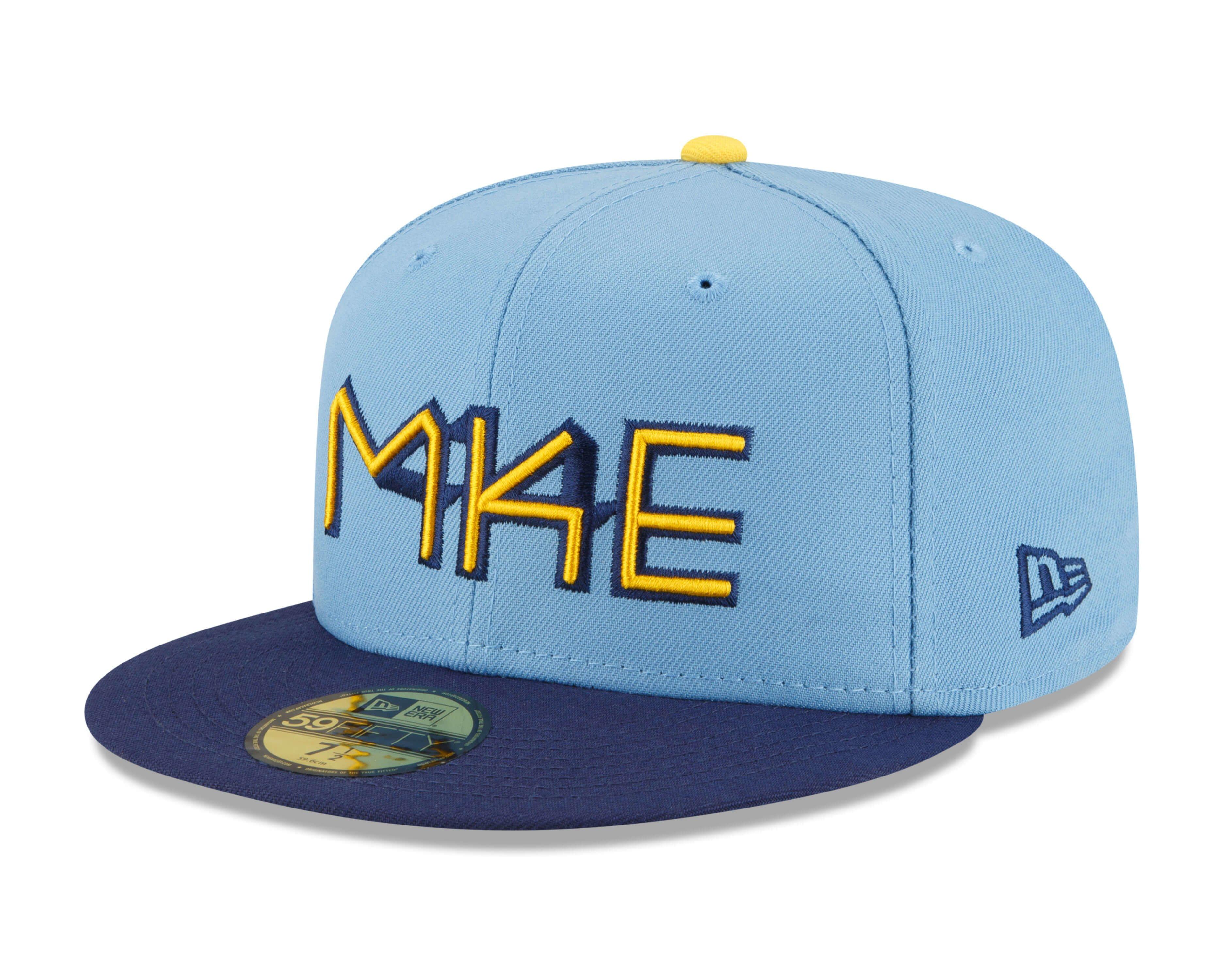 New Era Milwaukee Brewers 59FIFTY City Connect Fitted Cap-Blue - BLUE Thumbnail View 1