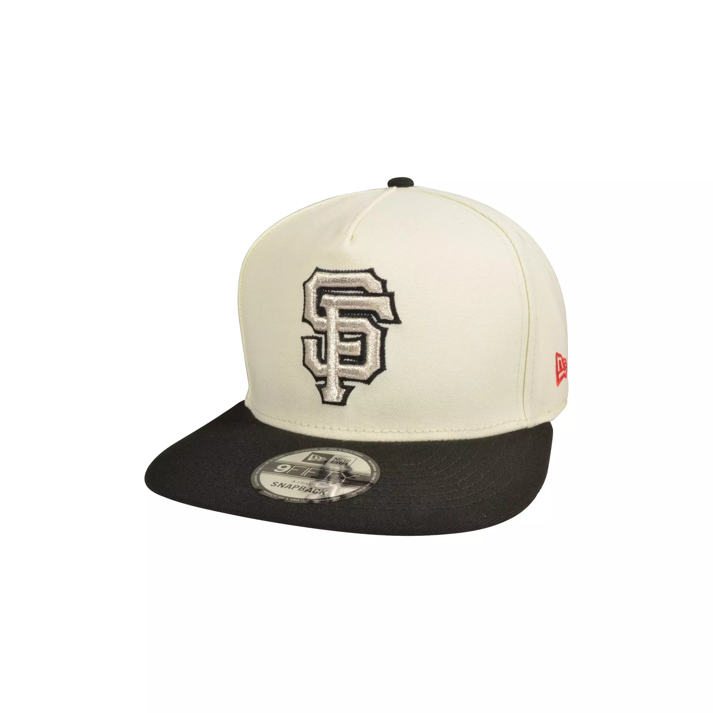 New Era San Francisco Giants 9FIFTY A-Frame Chrome Logo Snapback Hat-Off-White/Black - OFF-WHITE/BLACK