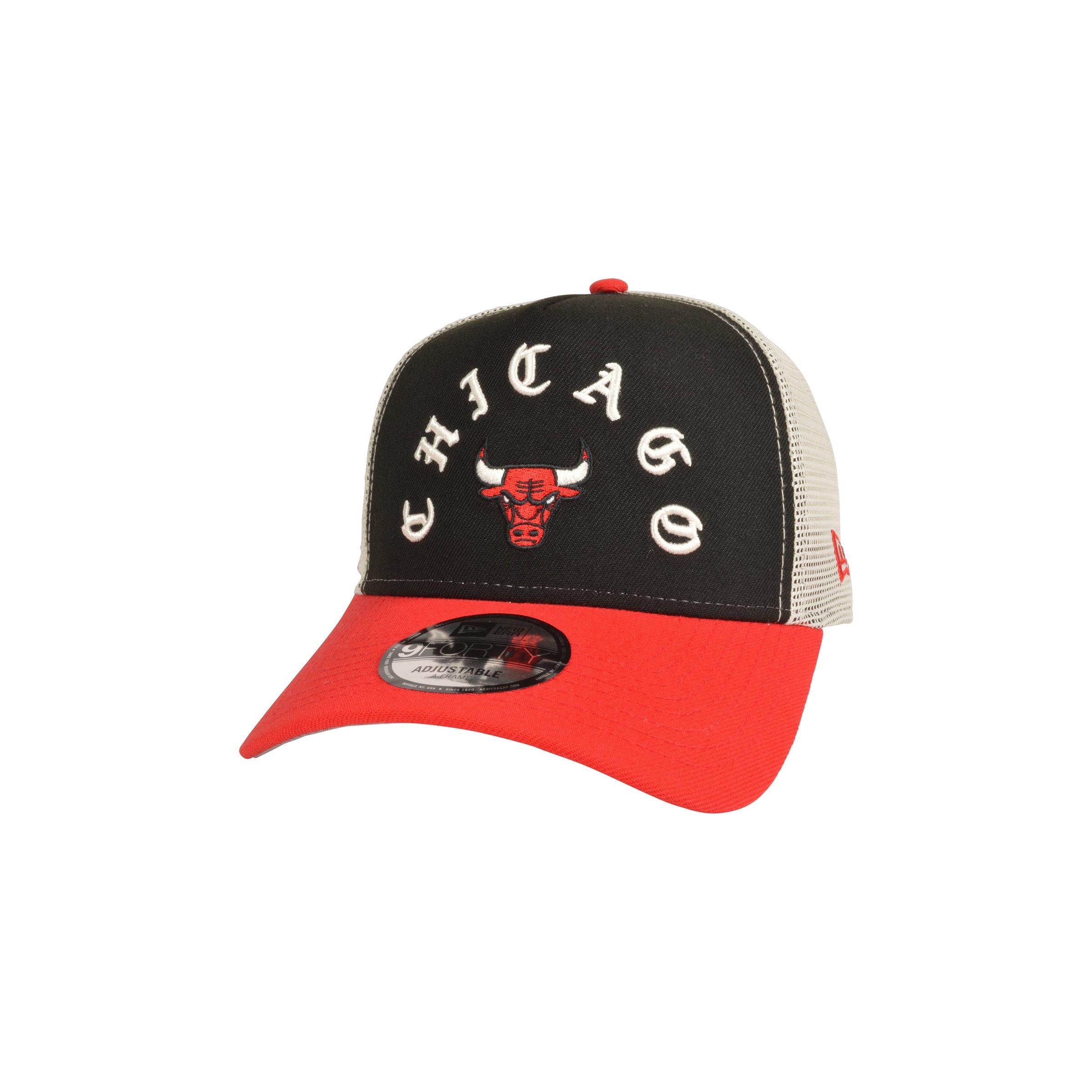 New Era Chicago Bulls 9FORTY A-Frame Blood Line Snapback Hat-Black/Red - BLACK/RED
