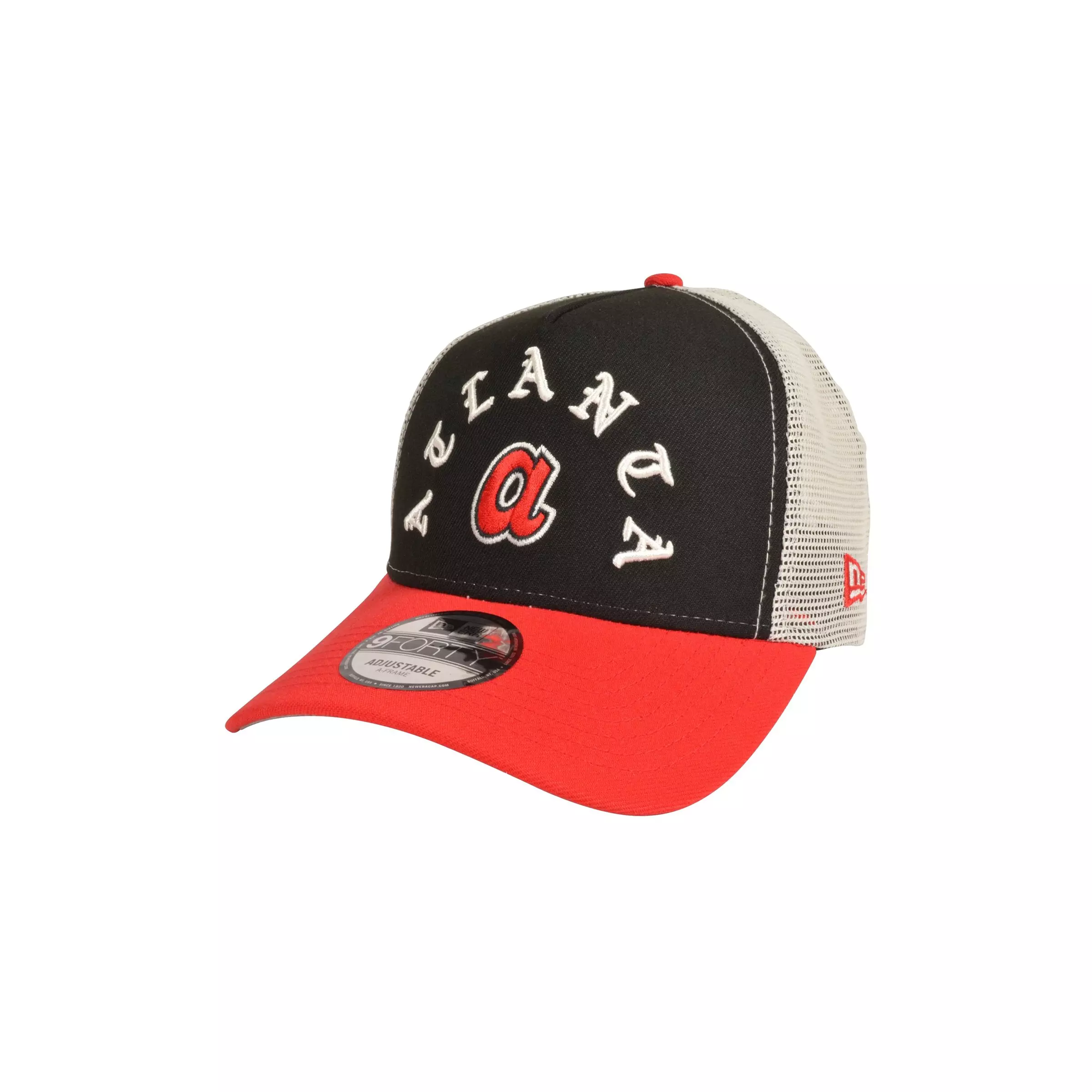 New Era Atlanta Braves 9FORTY A-Frame Blood Line Snapback Hat-Black/Red - BLACK/RED