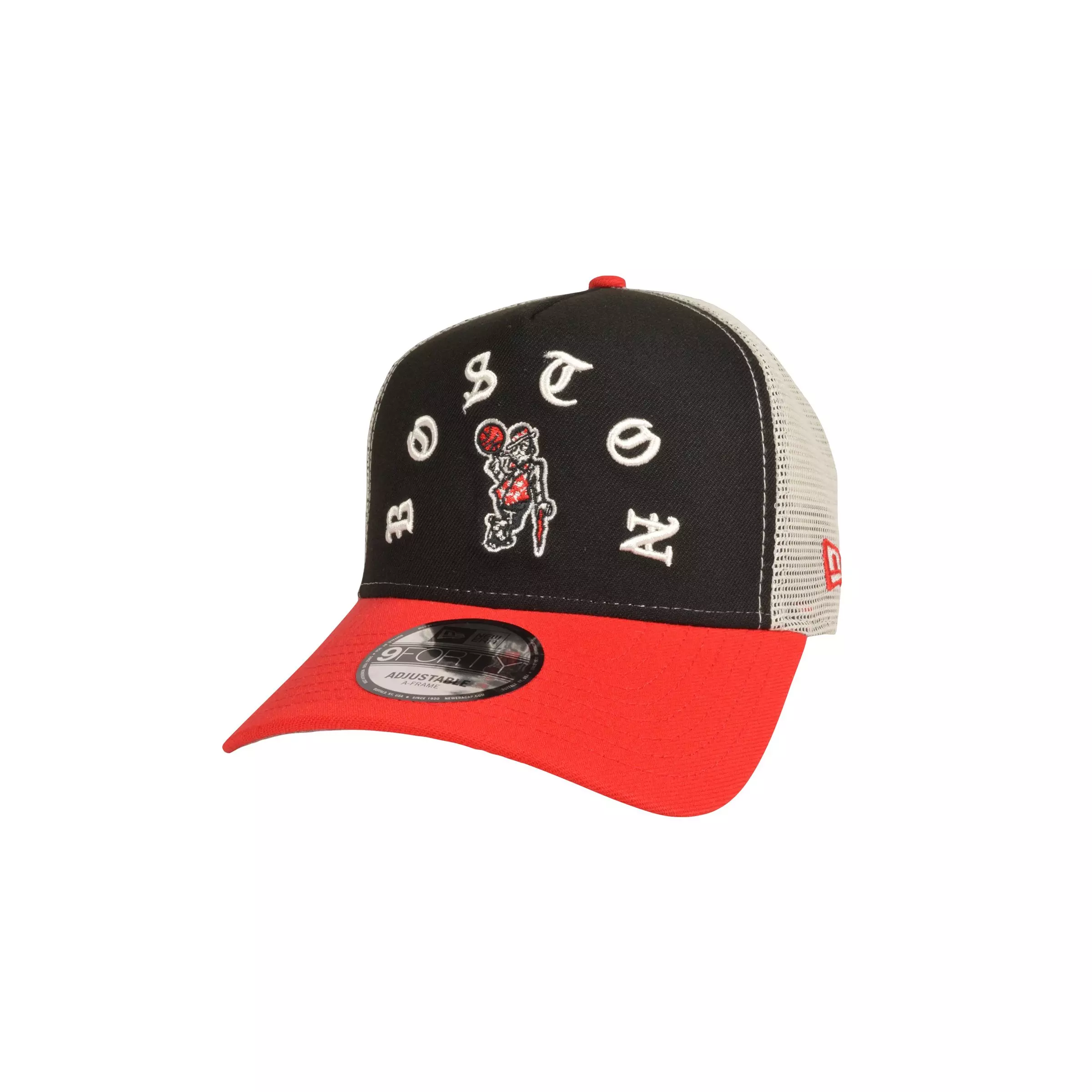 New Era Boston Celtics 9FORTY A-Frame Blood Line Snapback Hat-Black/Red - BLACK/RED