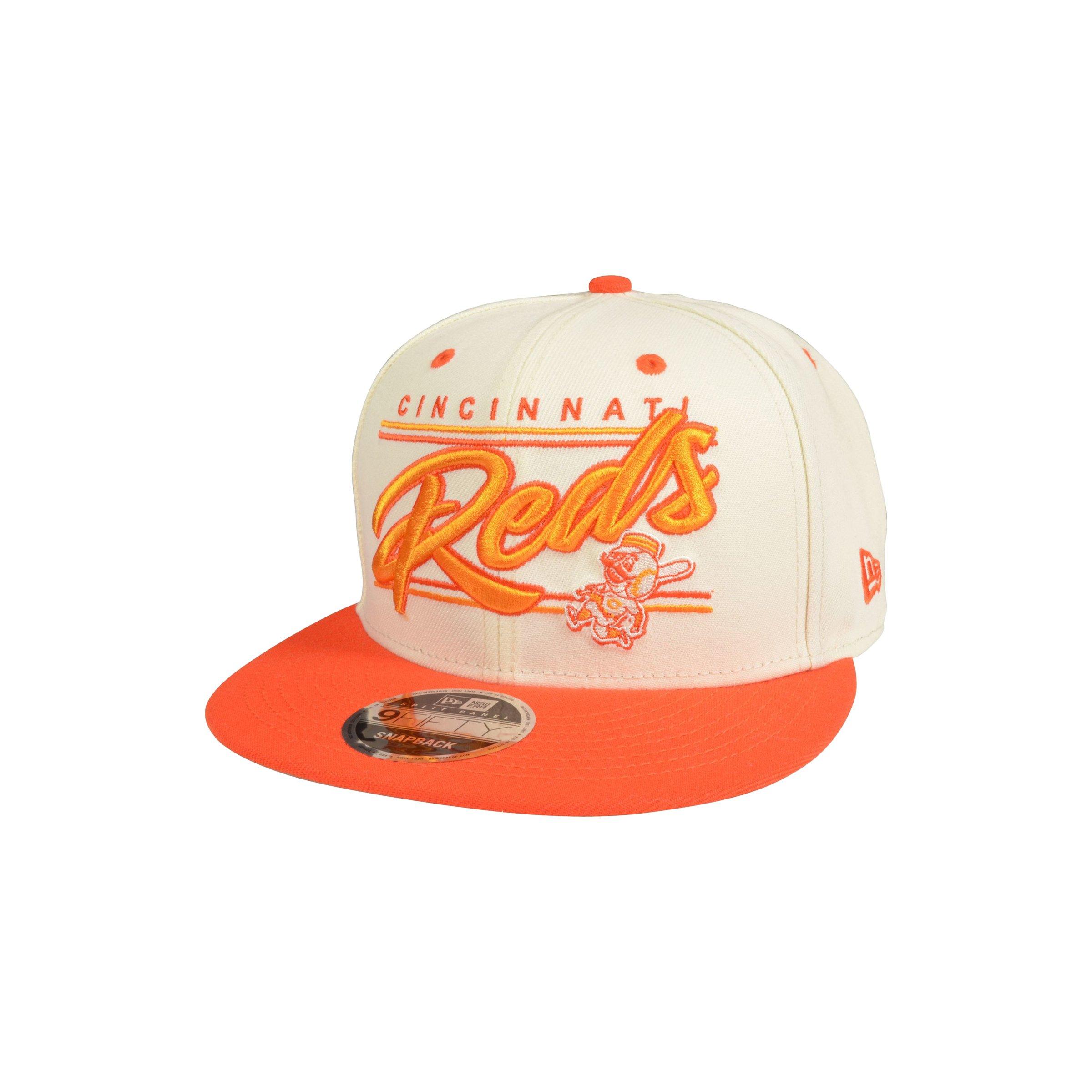 New Era 9FIFTY Cincinnati Reds Safety Orange Snapback Hat-Cream - CREAM