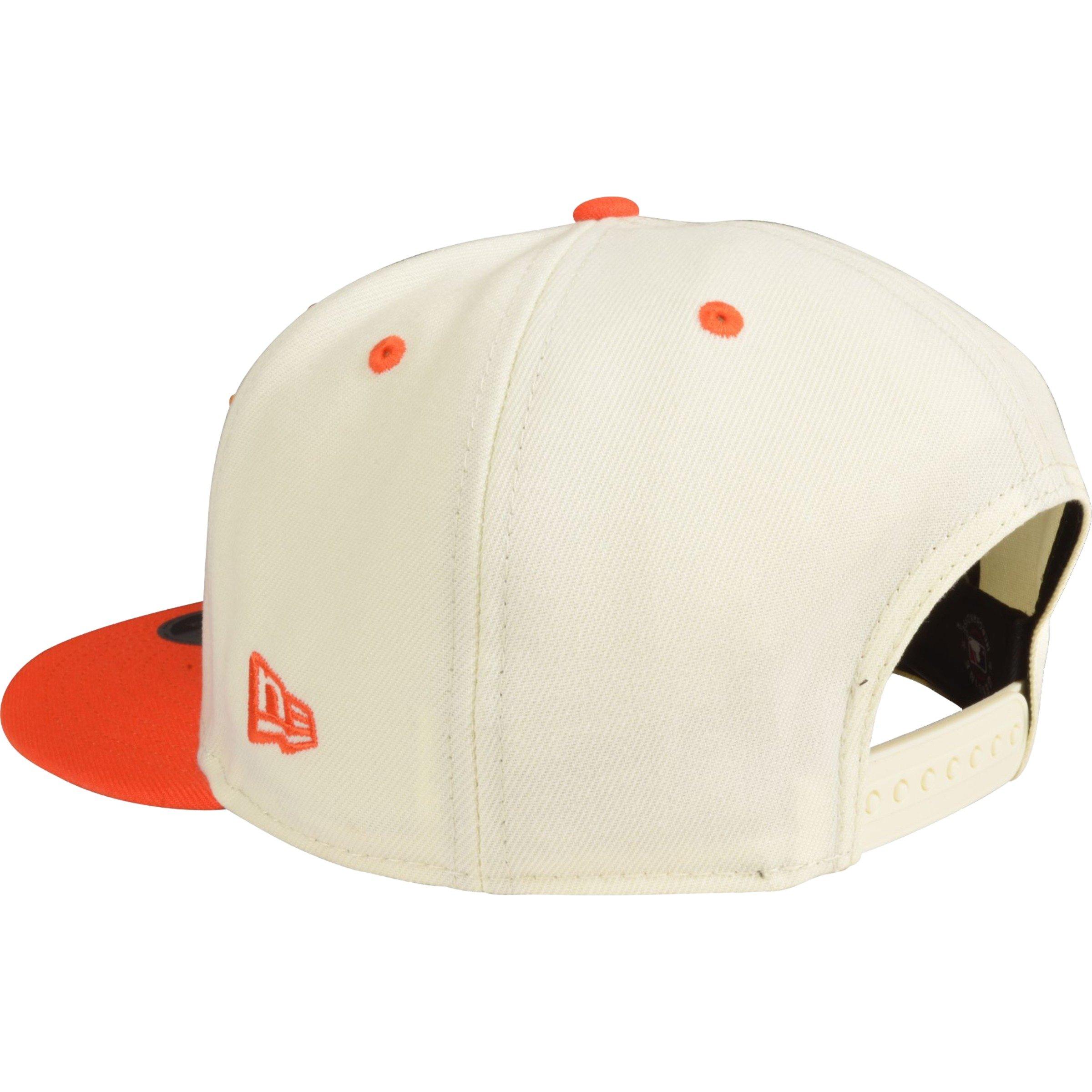 Men's New Era 9FIFTY Cincinnati Reds Safety Orange Snapback Hat-Cream