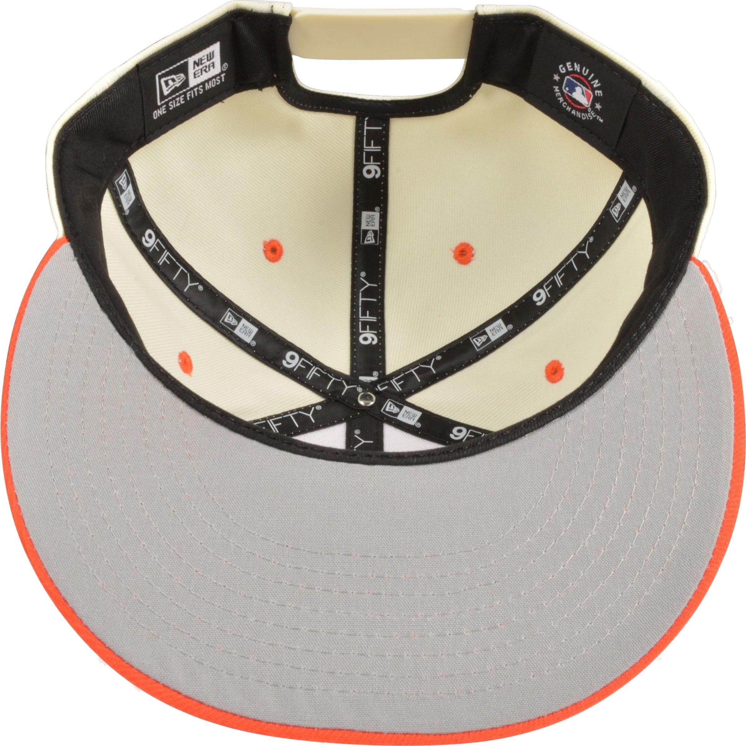 Men's New Era 9FIFTY Cincinnati Reds Safety Orange Snapback Hat-Cream