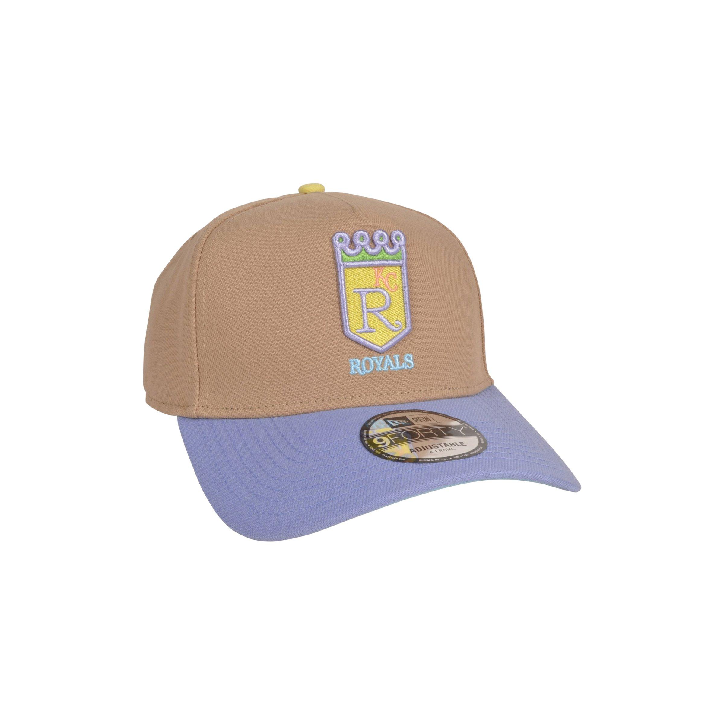 Men's New Era Kansas City Royals 9FORTY A-Frame Sweet Escape Snapback Hat-Khaki
