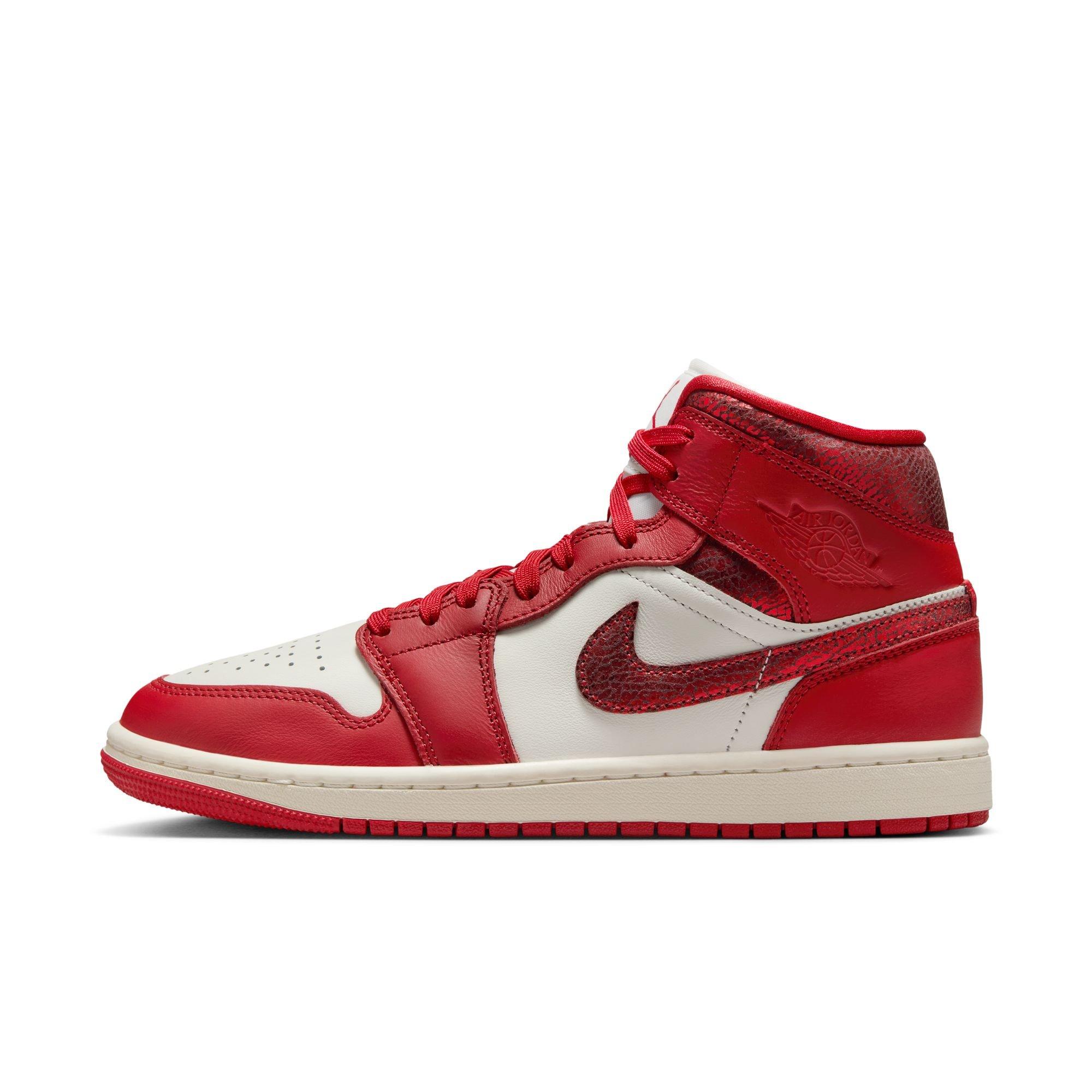 Jordan 1 Mid SE "Sail/Varsity Red/Team Red" Women's Shoe - RED Thumbnail View 3