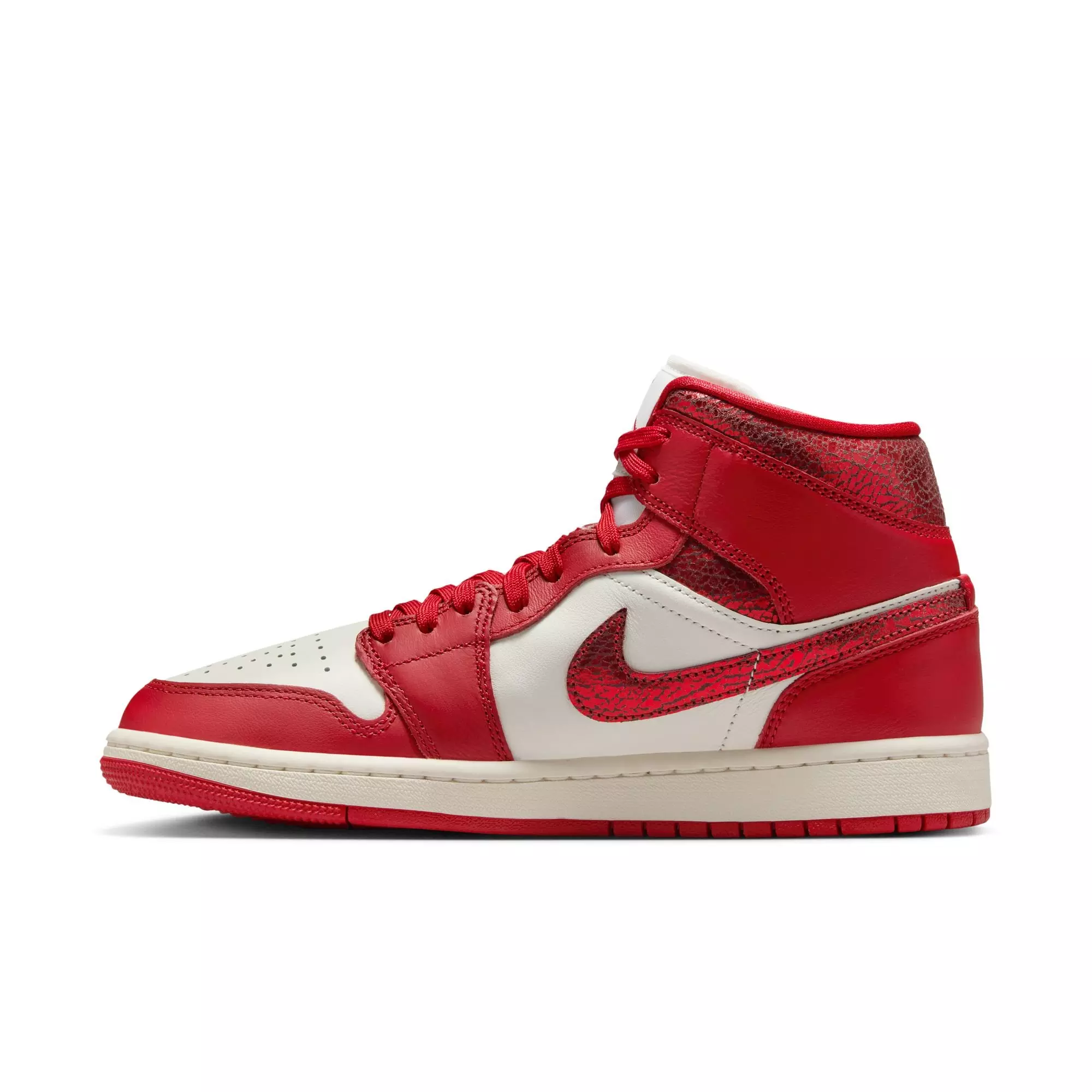 Jordan 1 Mid SE "Sail/Varsity Red/Team Red" Women's Shoe - RED