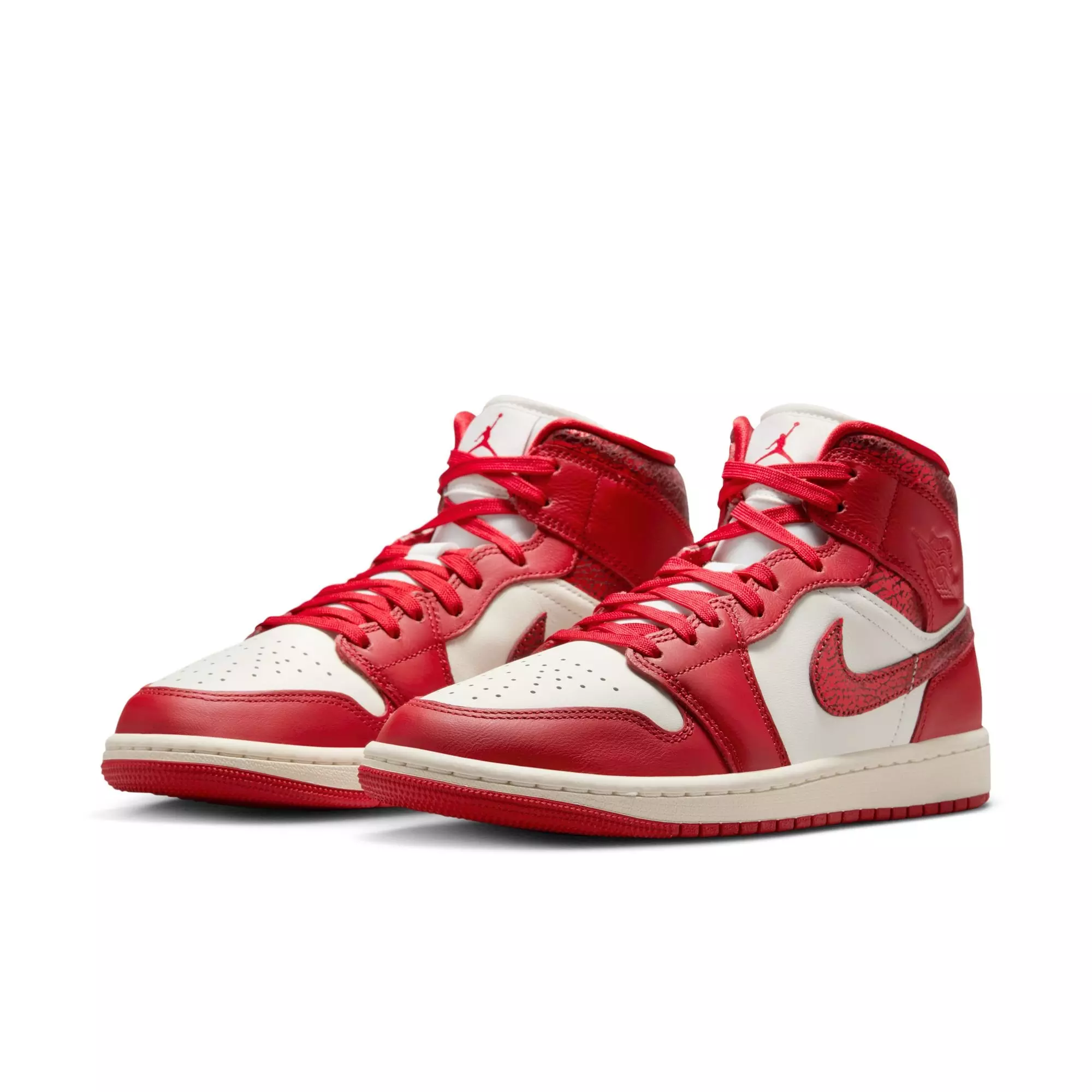 Jordan 1 Mid SE "Sail/Varsity Red/Team Red" Women's Shoe - RED