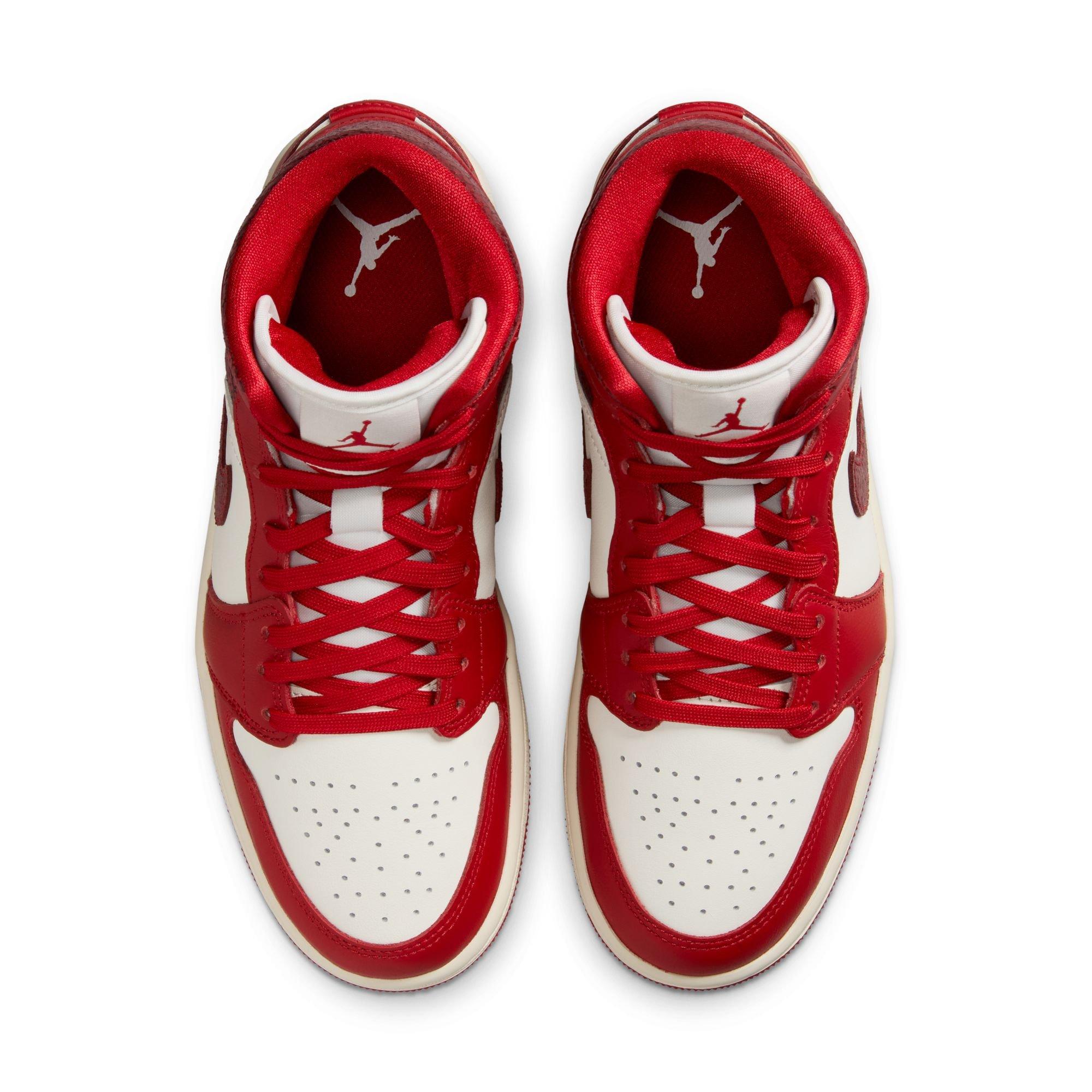 Jordan 1 Mid SE "Sail/Varsity Red/Team Red" Women's Shoe - RED Thumbnail View 6