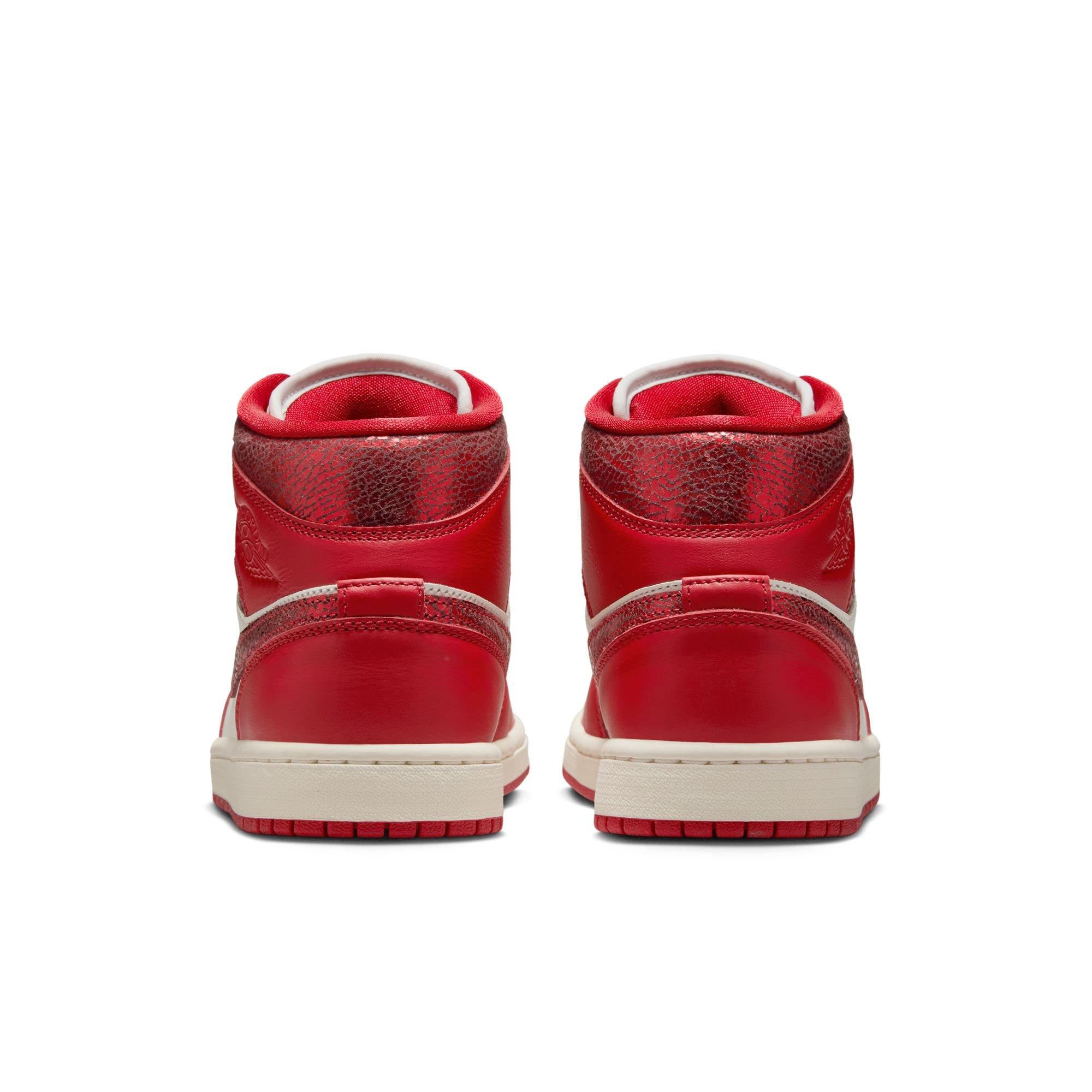 Jordan 1 Mid SE "Sail/Varsity Red/Team Red" Women's Shoe - RED Thumbnail View 7