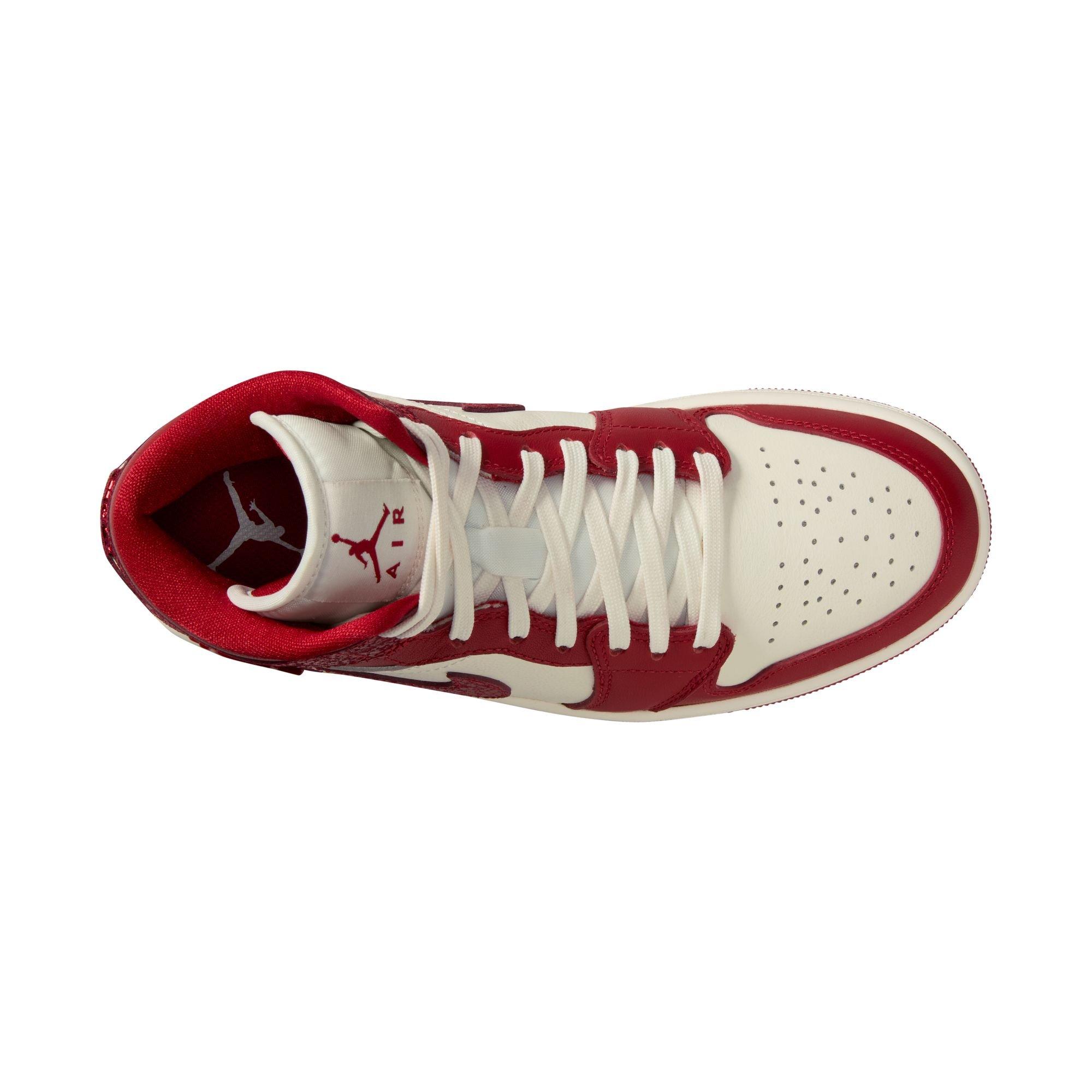 Jordan 1 Mid SE "Sail/Varsity Red/Team Red" Women's Shoe - RED Thumbnail View 8