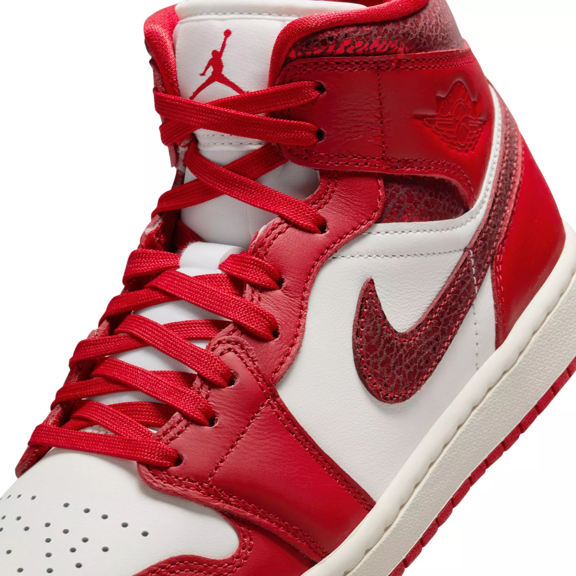 Jordan 1 Mid SE "Sail/Varsity Red/Team Red" Women's Shoe - RED