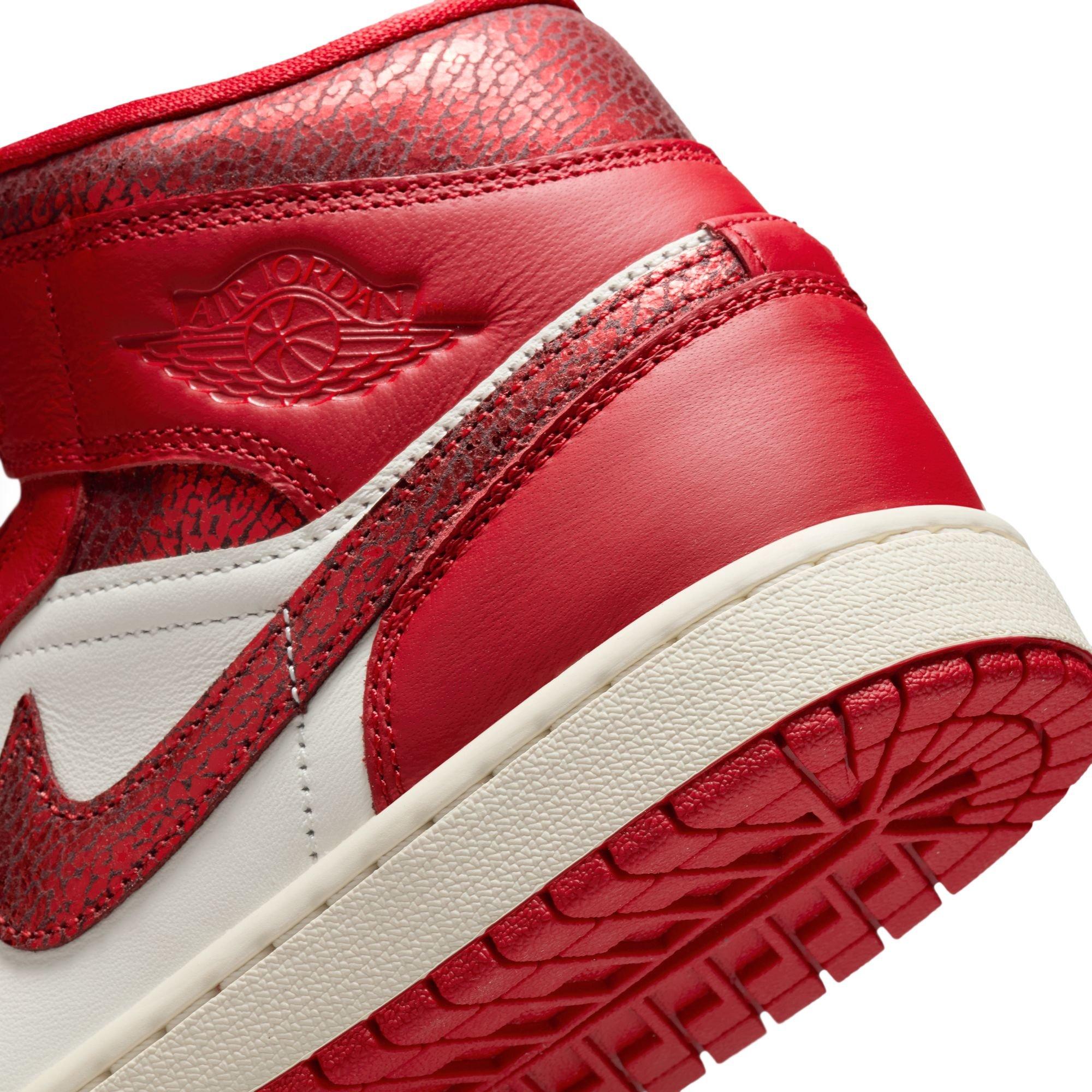 Jordan 1 Mid SE "Sail/Varsity Red/Team Red" Women's Shoe - RED Thumbnail View 11