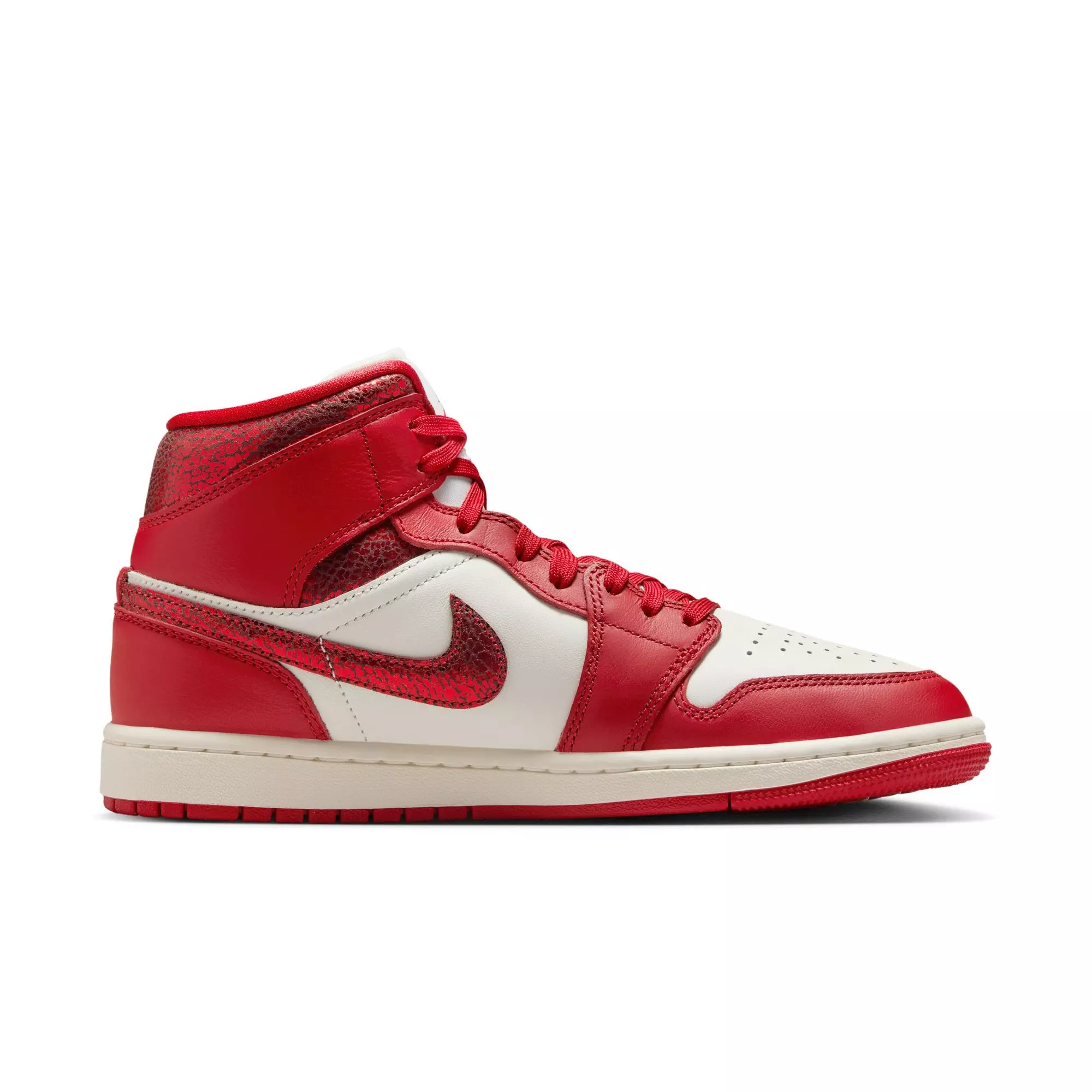 Jordan 1 Mid SE "Sail/Varsity Red/Team Red" Women's Shoe - RED