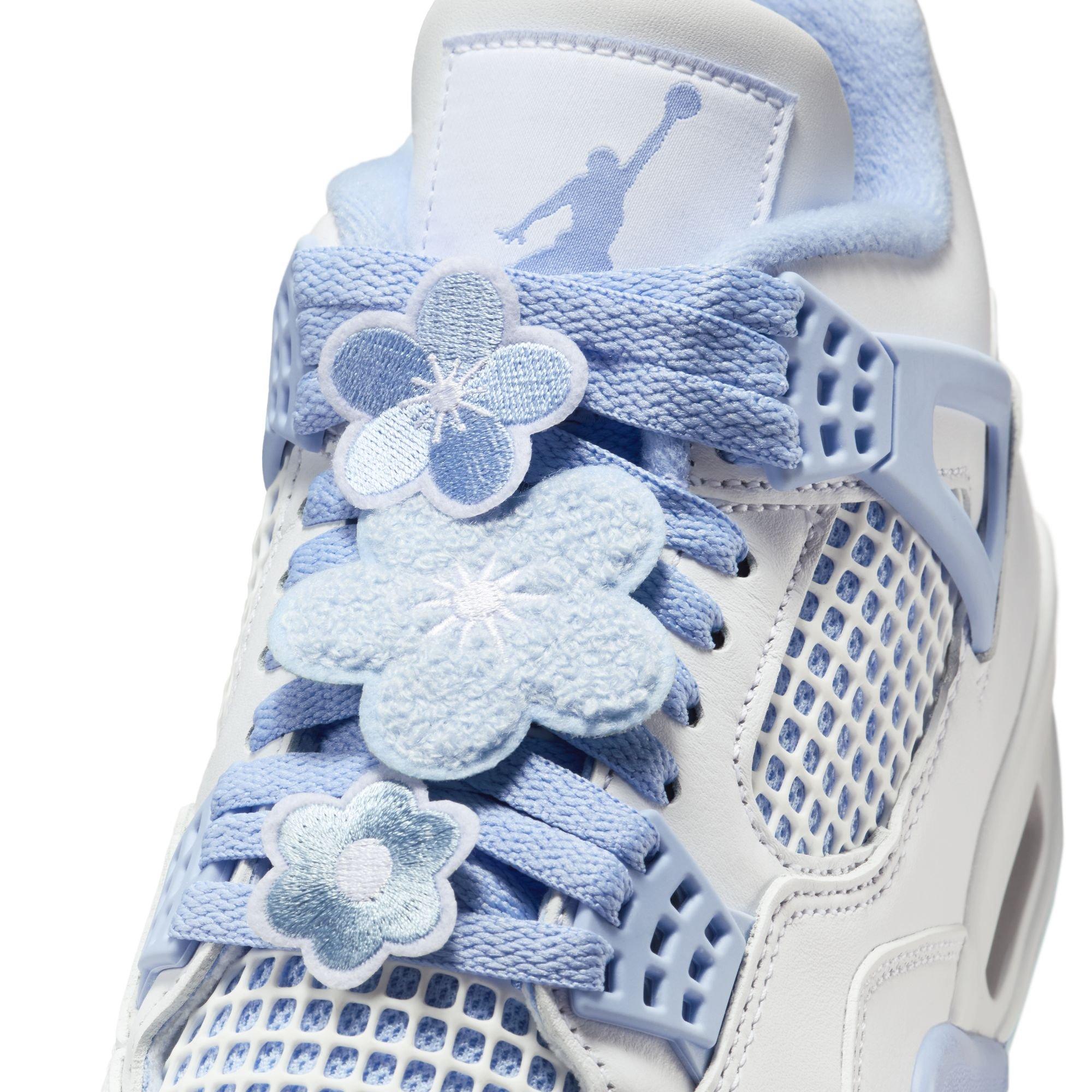 Jordan 4 Retro "Aluminum" Women's Shoe - WHITE/ALUMINUM/BLUE TINT Thumbnail View 7