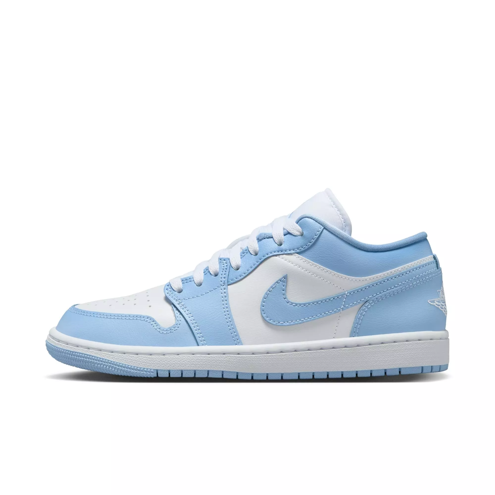 Jordan 1 Low "White/Aluminum" Women's Shoe - WHITE/LT BLUE