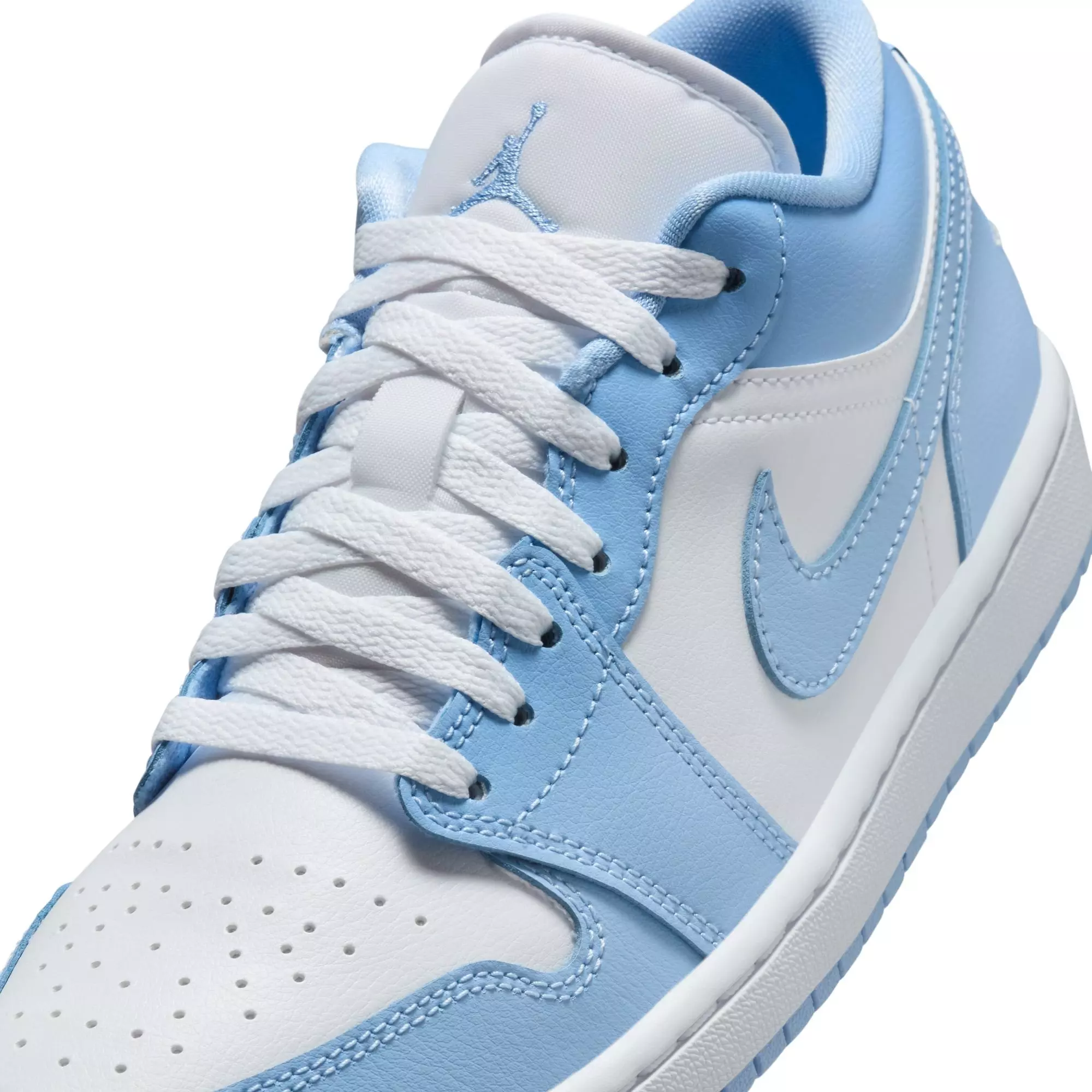 Jordan 1 Low "White/Aluminum" Women's Shoe - WHITE/LT BLUE