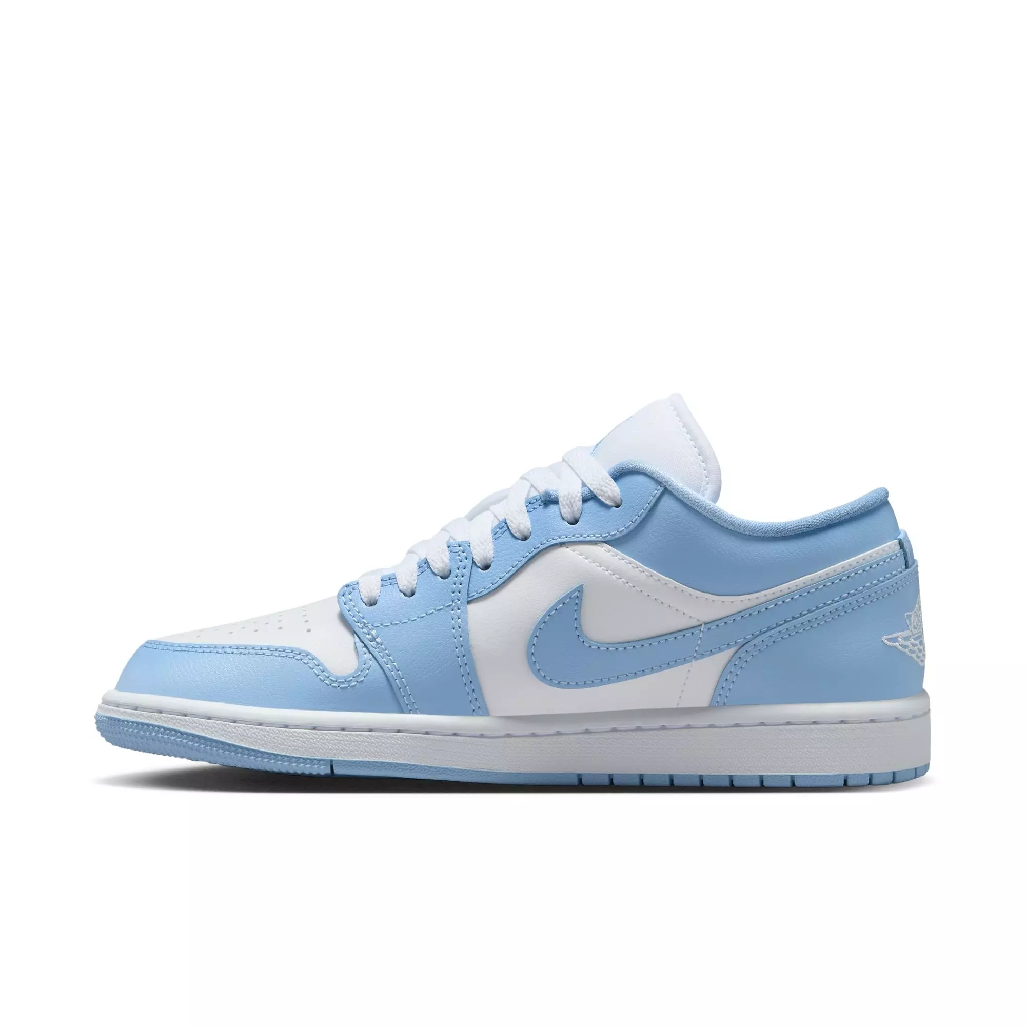 Jordan 1 Low "White/Aluminum" Women's Shoe - WHITE/LT BLUE
