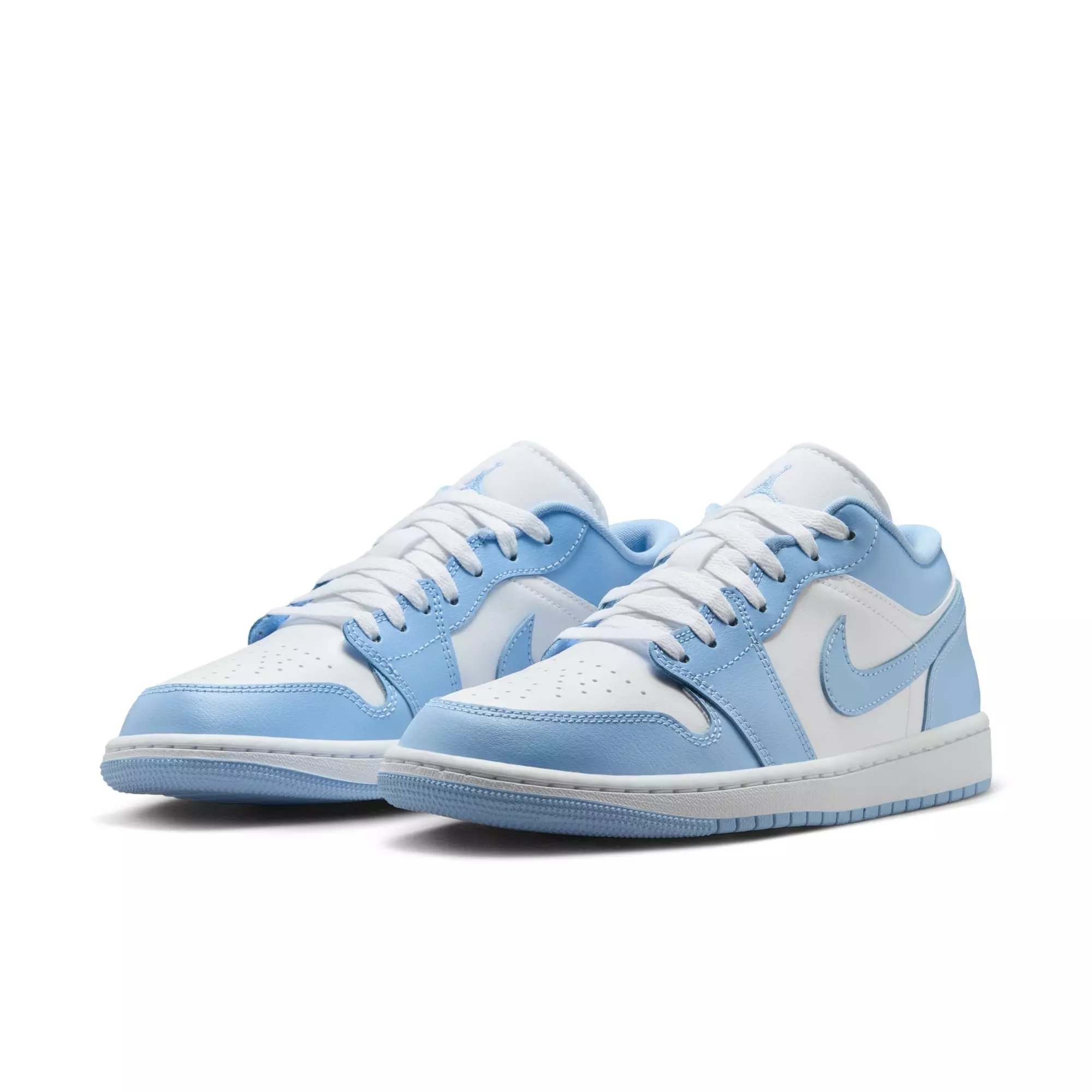 Jordan 1 Low "White/Aluminum" Women's Shoe - WHITE/LT BLUE