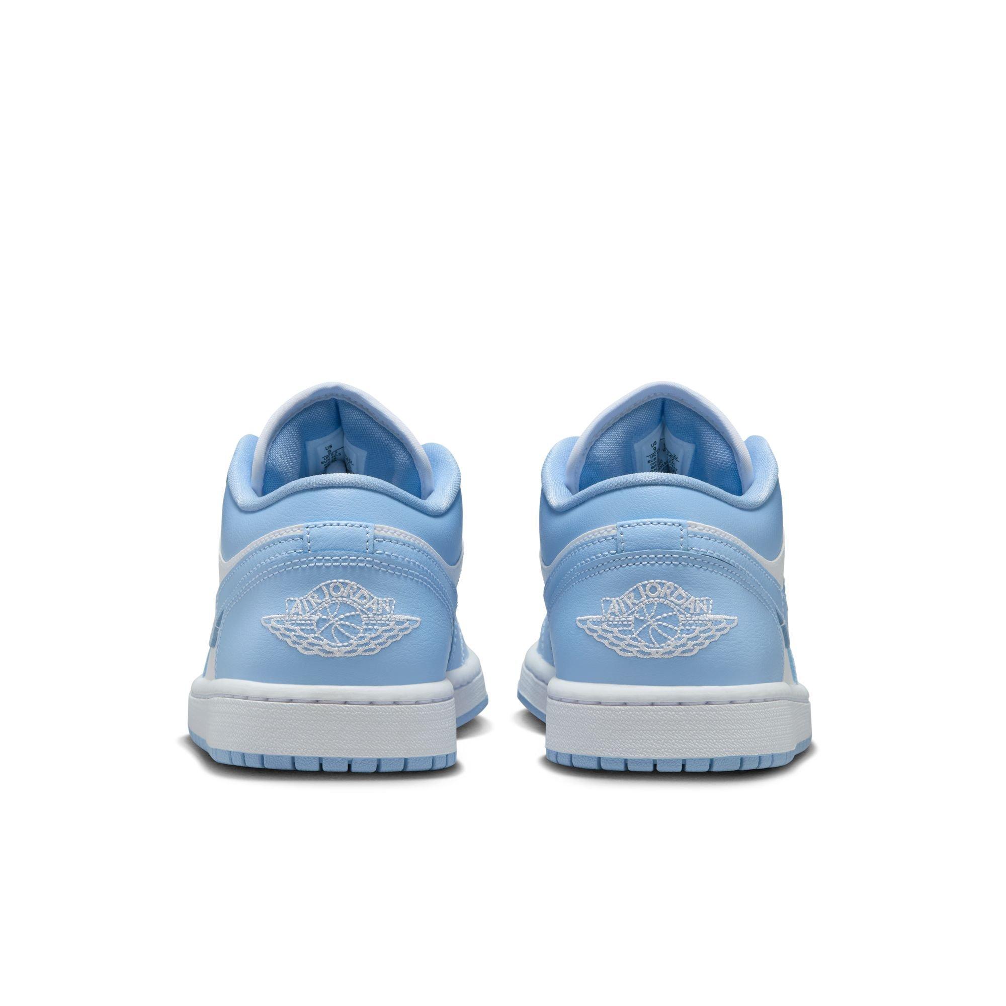 Jordan 1 Low "White/Aluminum" Women's Shoe - WHITE/LT BLUE Thumbnail View 7