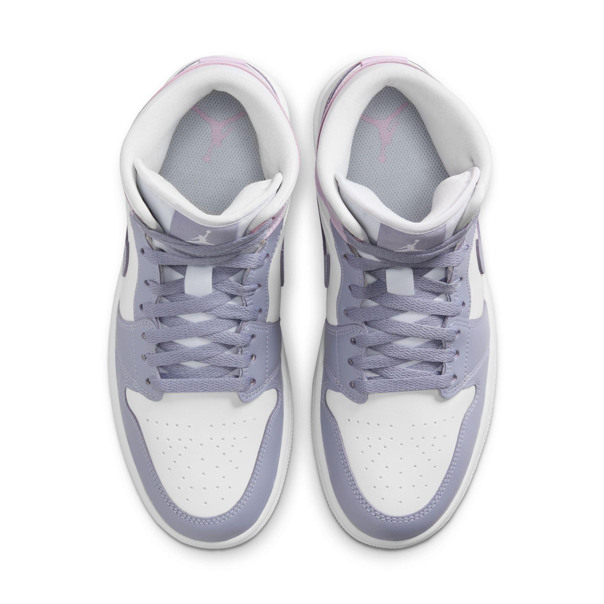 Jordan 1 Mid "Indigo Haze/Doll/White" Women's Shoe - WHITE/LT PURPLE Thumbnail View 6