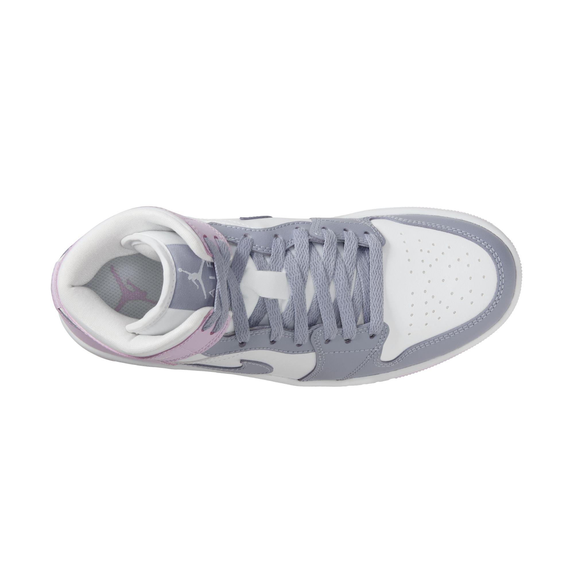 Jordan 1 Mid "Indigo Haze/Doll/White" Women's Shoe - WHITE/LT PURPLE Thumbnail View 8