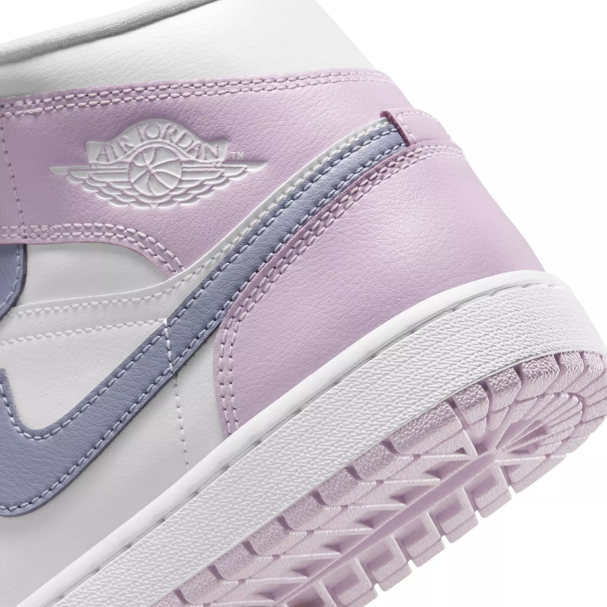 Jordan 1 Mid "Indigo Haze/Doll/White" Women's Shoe - WHITE/LT PURPLE
