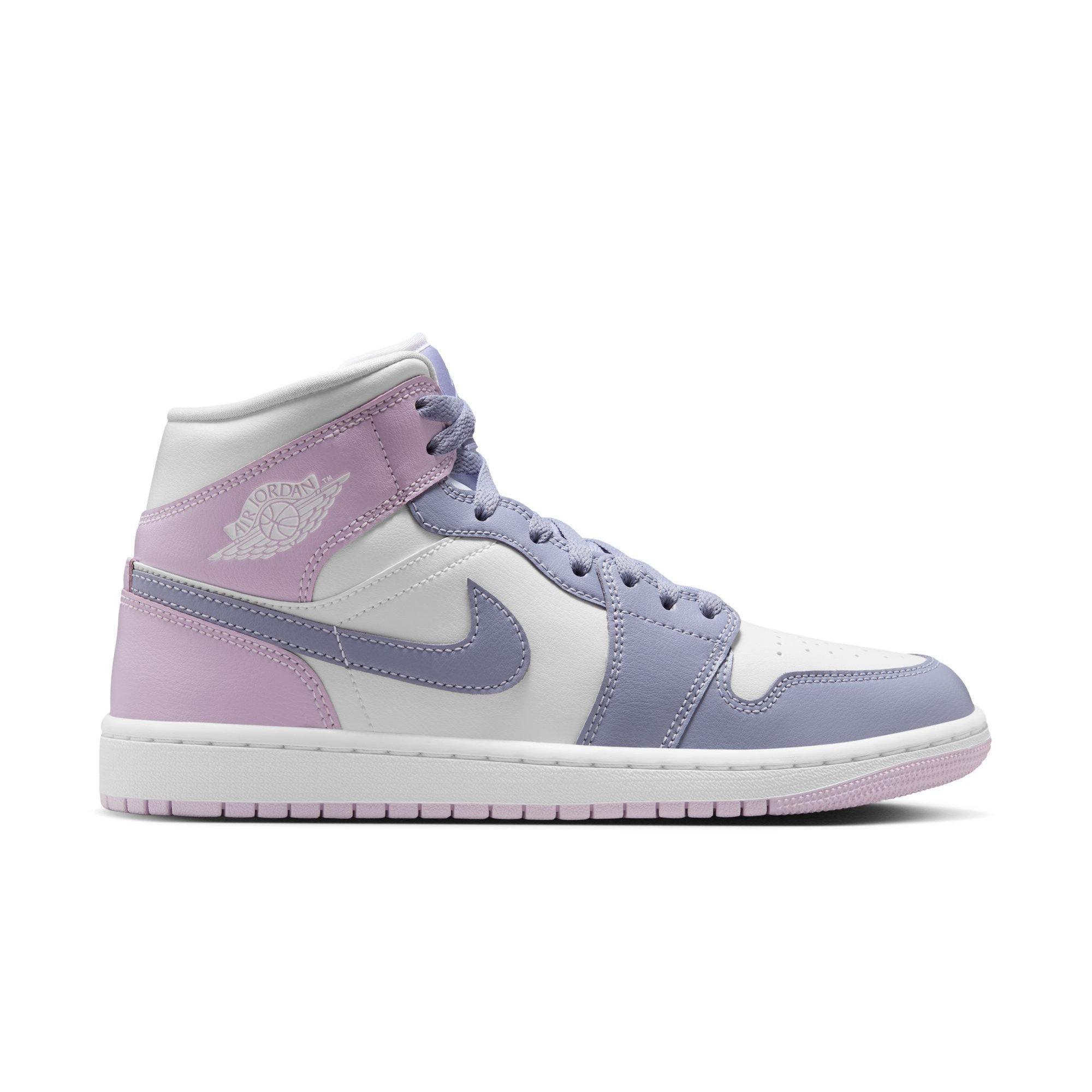 Jordan 1 Mid "Indigo Haze/Doll/White" Women's Shoe - WHITE/LT PURPLE Thumbnail View 1