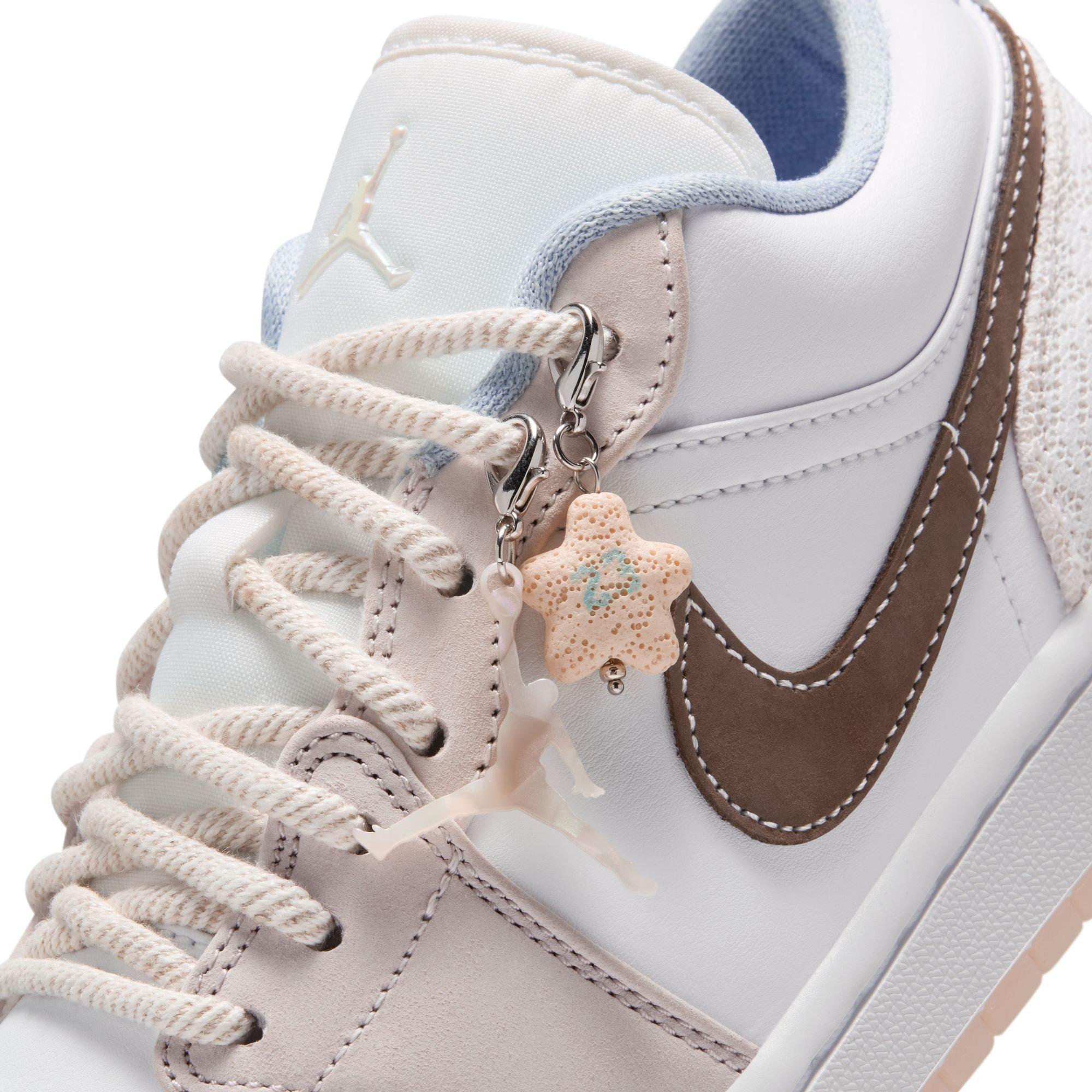 Jordan 1 Low "White/Ironstone/Light Soft Pink" Women's Shoe - WHITE/GREY Thumbnail View 11