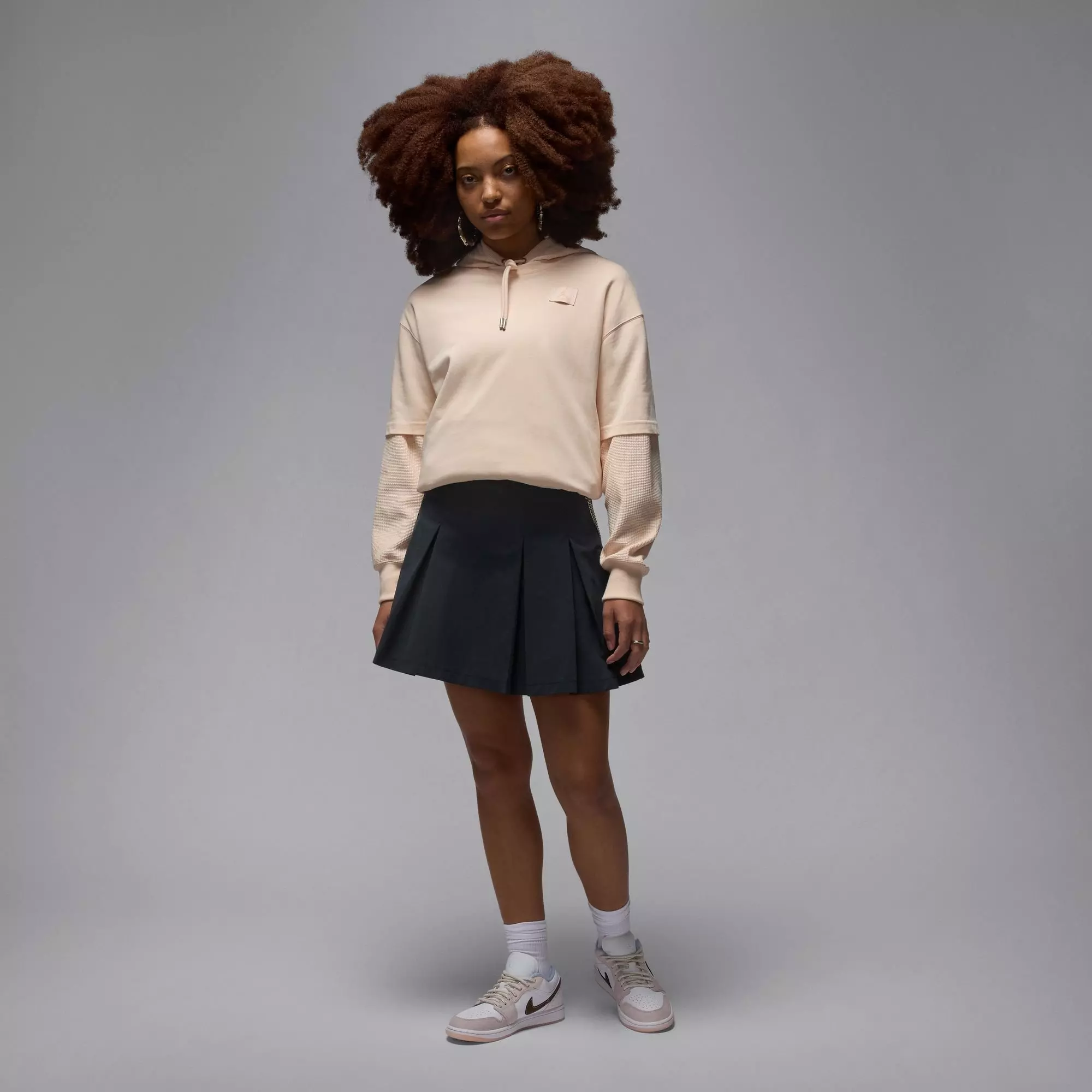 Jordan 1 Low "White/Ironstone/Light Soft Pink" Women's Shoe - WHITE/GREY