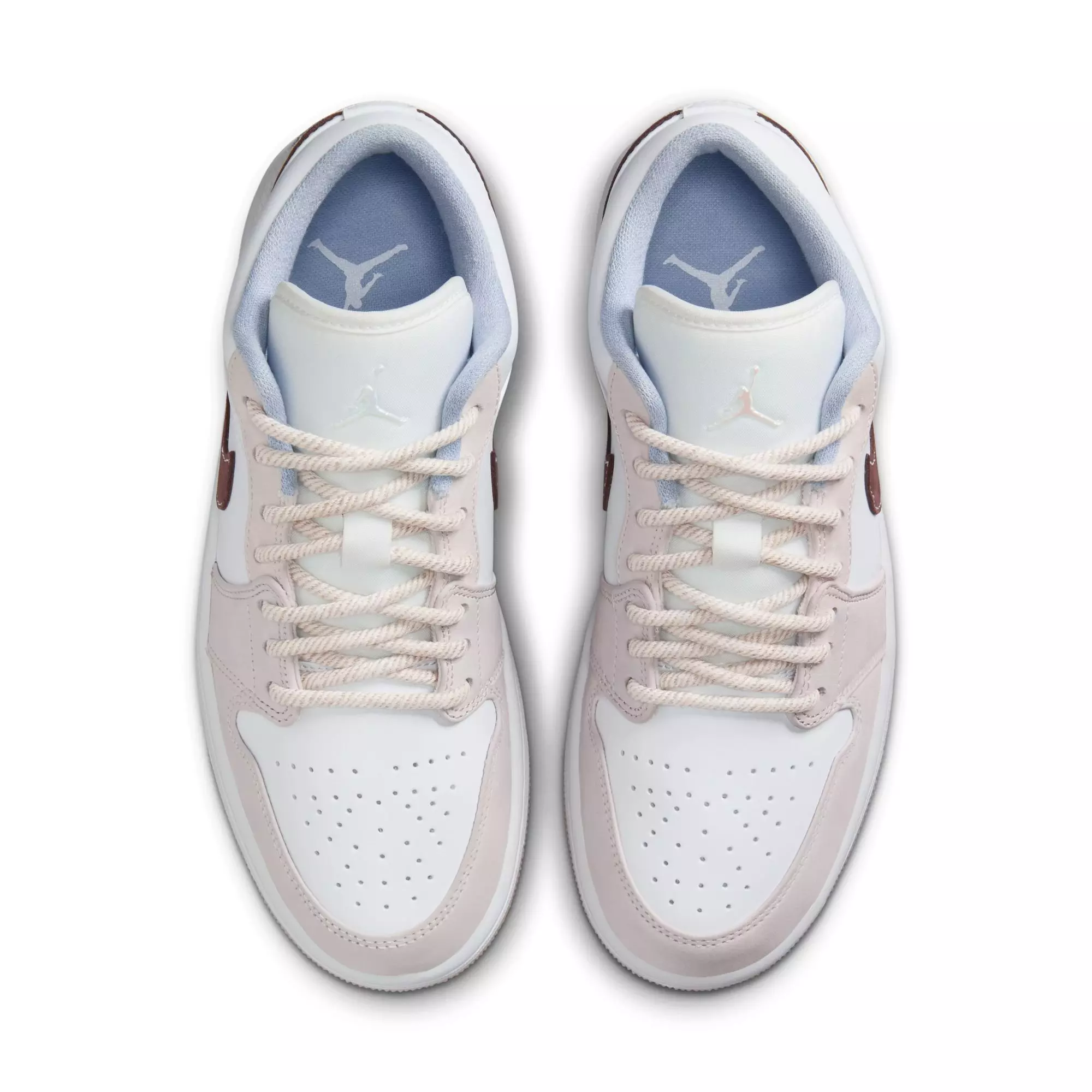 Jordan 1 Low "White/Ironstone/Light Soft Pink" Women's Shoe - WHITE/GREY
