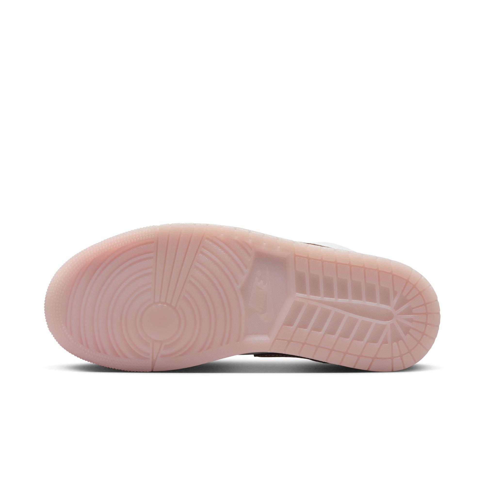 Jordan 1 Low "White/Ironstone/Light Soft Pink" Women's Shoe - WHITE/GREY Thumbnail View 8