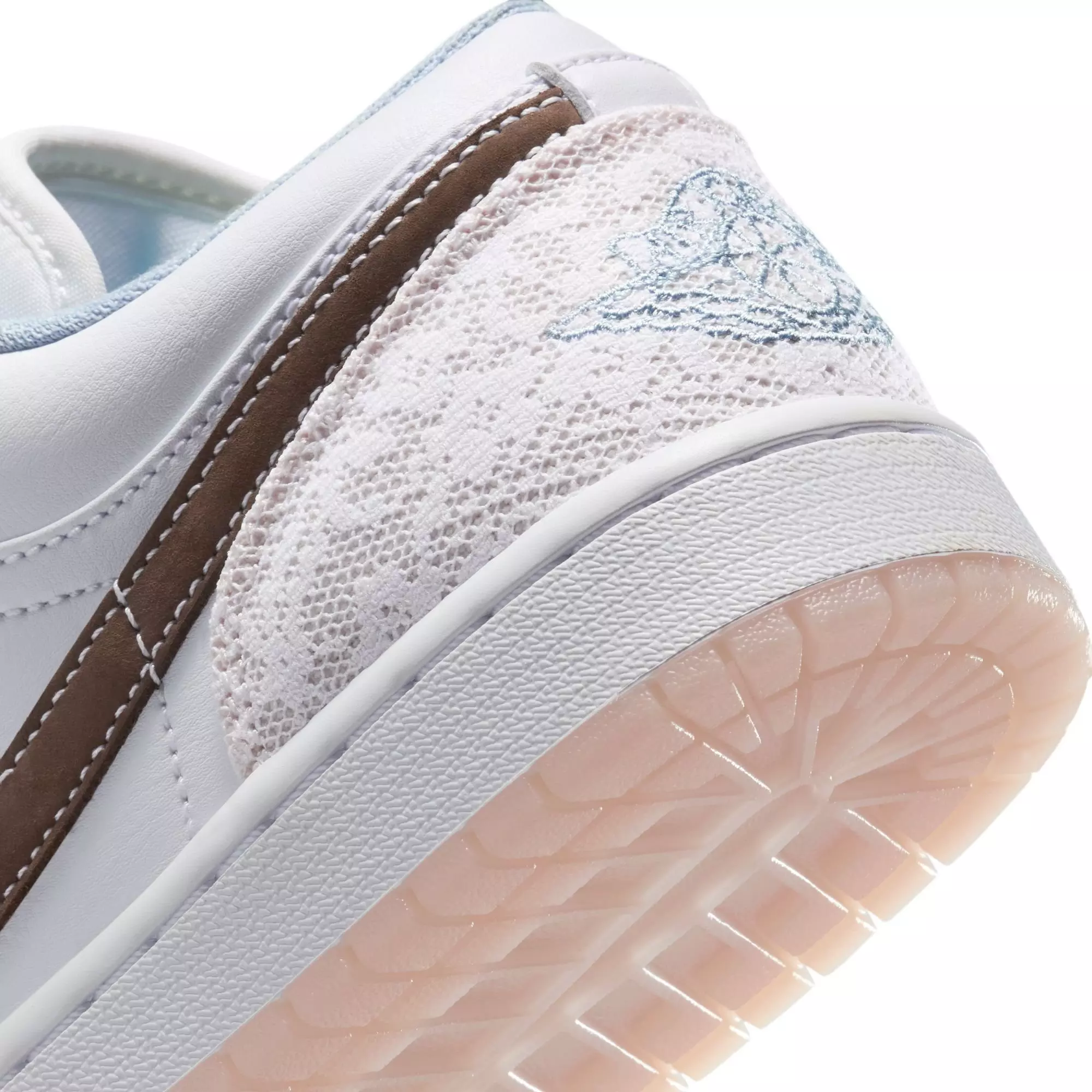 Jordan 1 Low "White/Ironstone/Light Soft Pink" Women's Shoe - WHITE/GREY