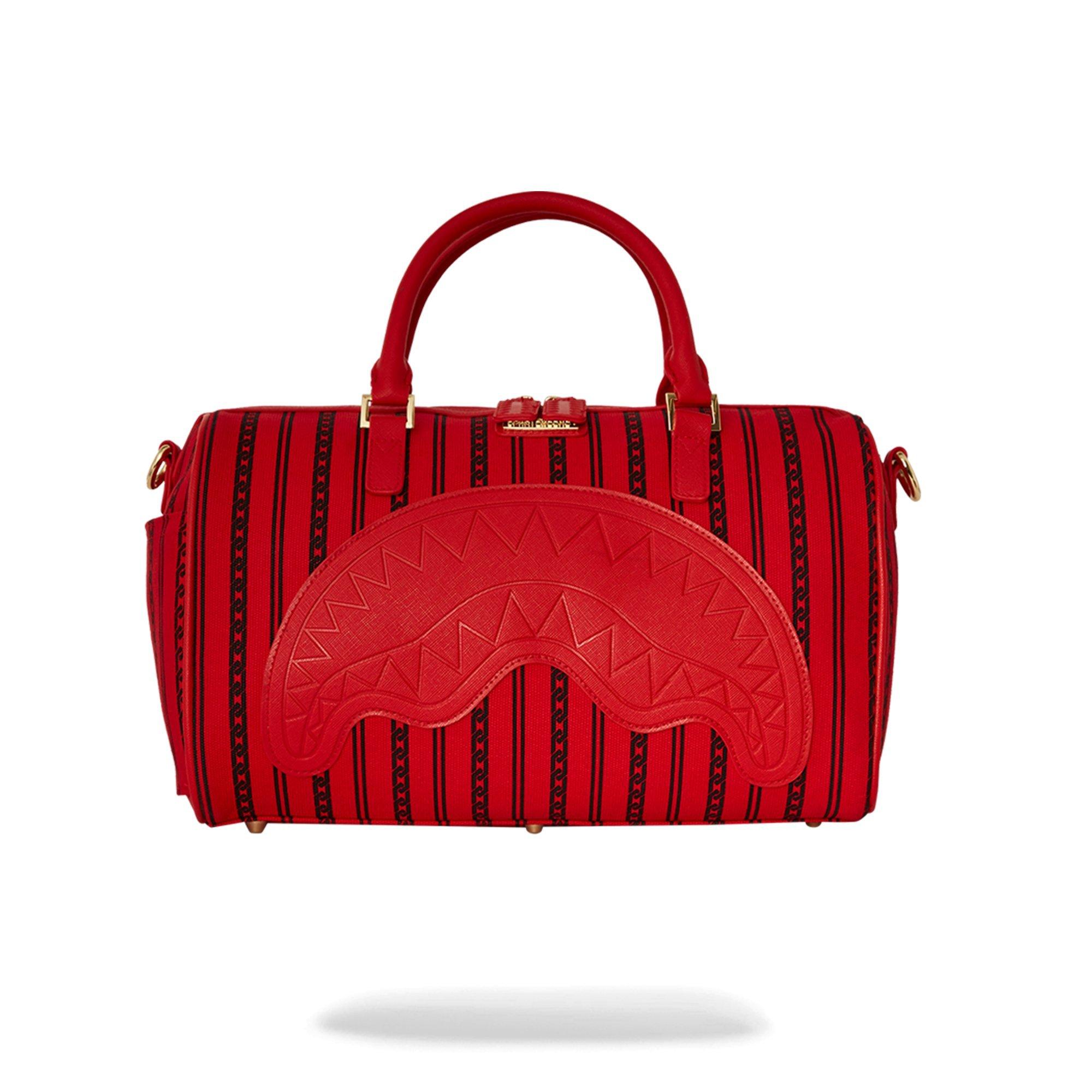 Sprayground Reverse Sharks in Paris Mini Duffle Bag - RED/BLACK