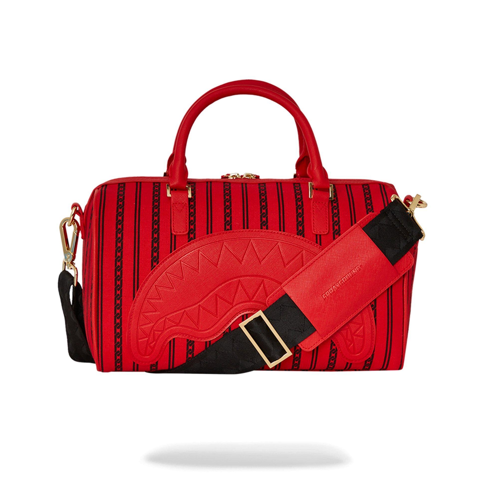 Sprayground Reverse Sharks in Paris Mini Duffle Bag - RED/BLACK Thumbnail View 2